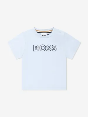 BOSS Baby Boys Logo Print T-Shirt in Blue