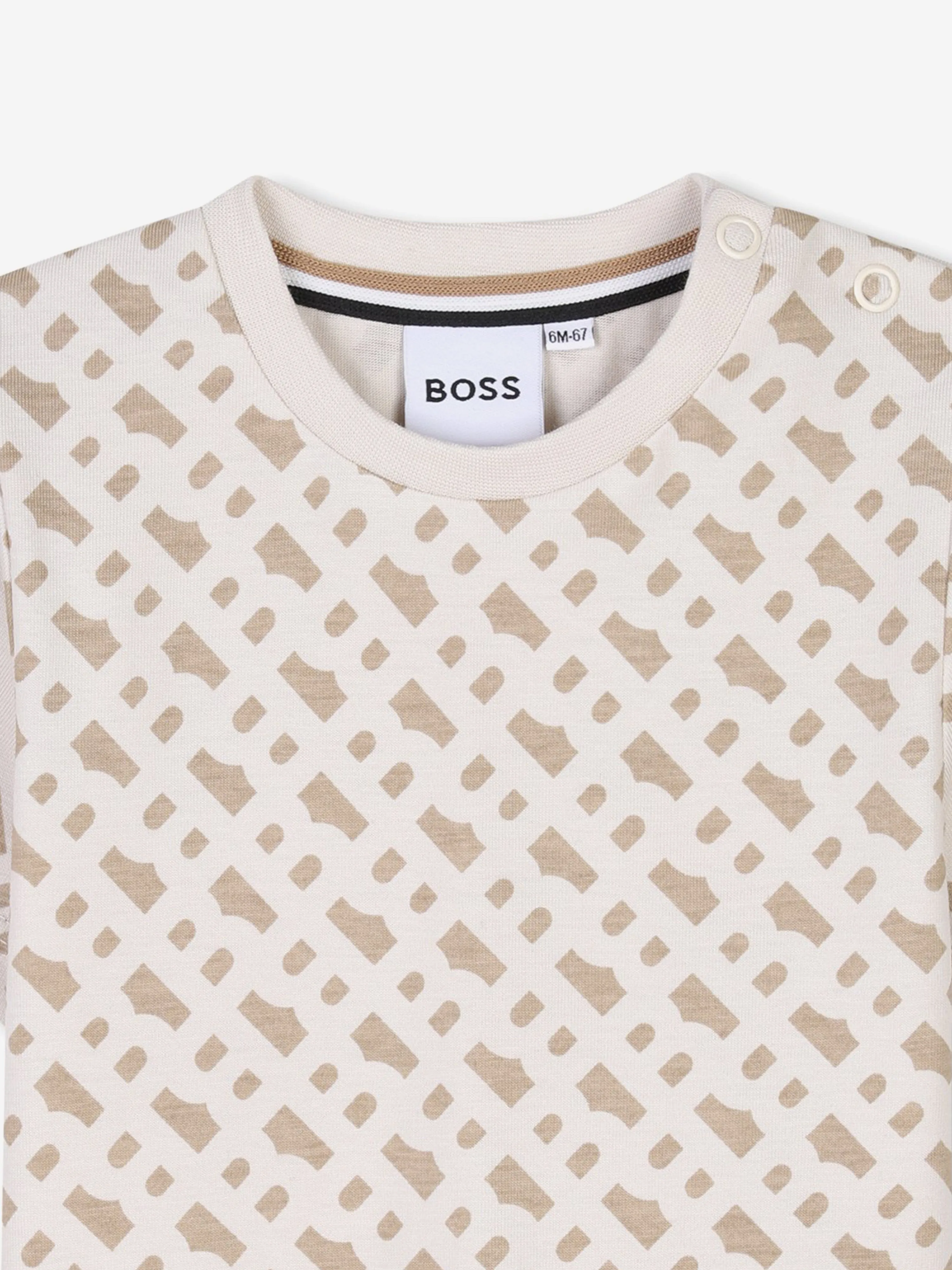 BOSS Baby Boys Monogram T-Shirt in Beige