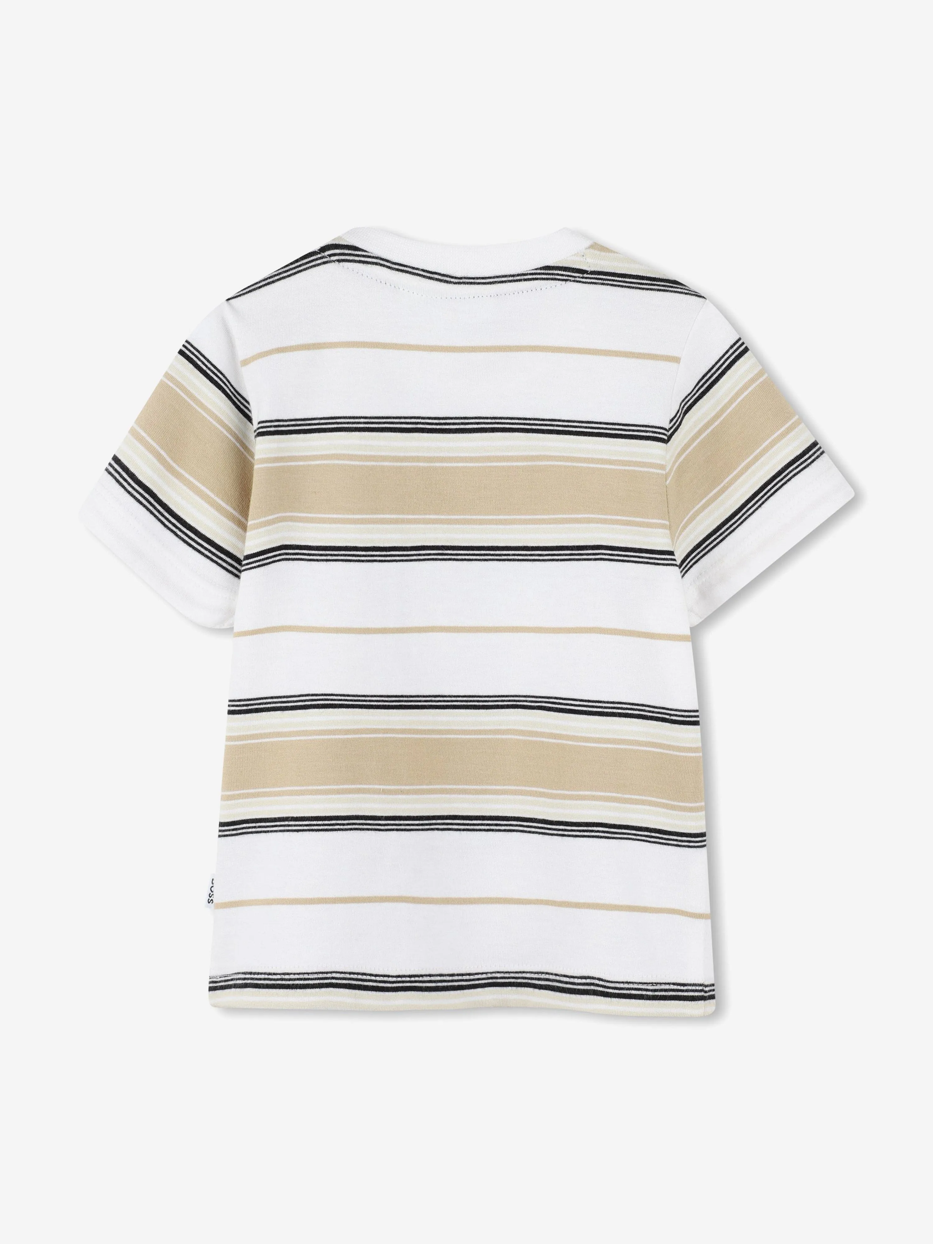 BOSS Baby Boys Striped Logo T-Shirt in Beige
