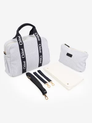 Chlo Baby Striped Changing Bag in Navy (41cm)