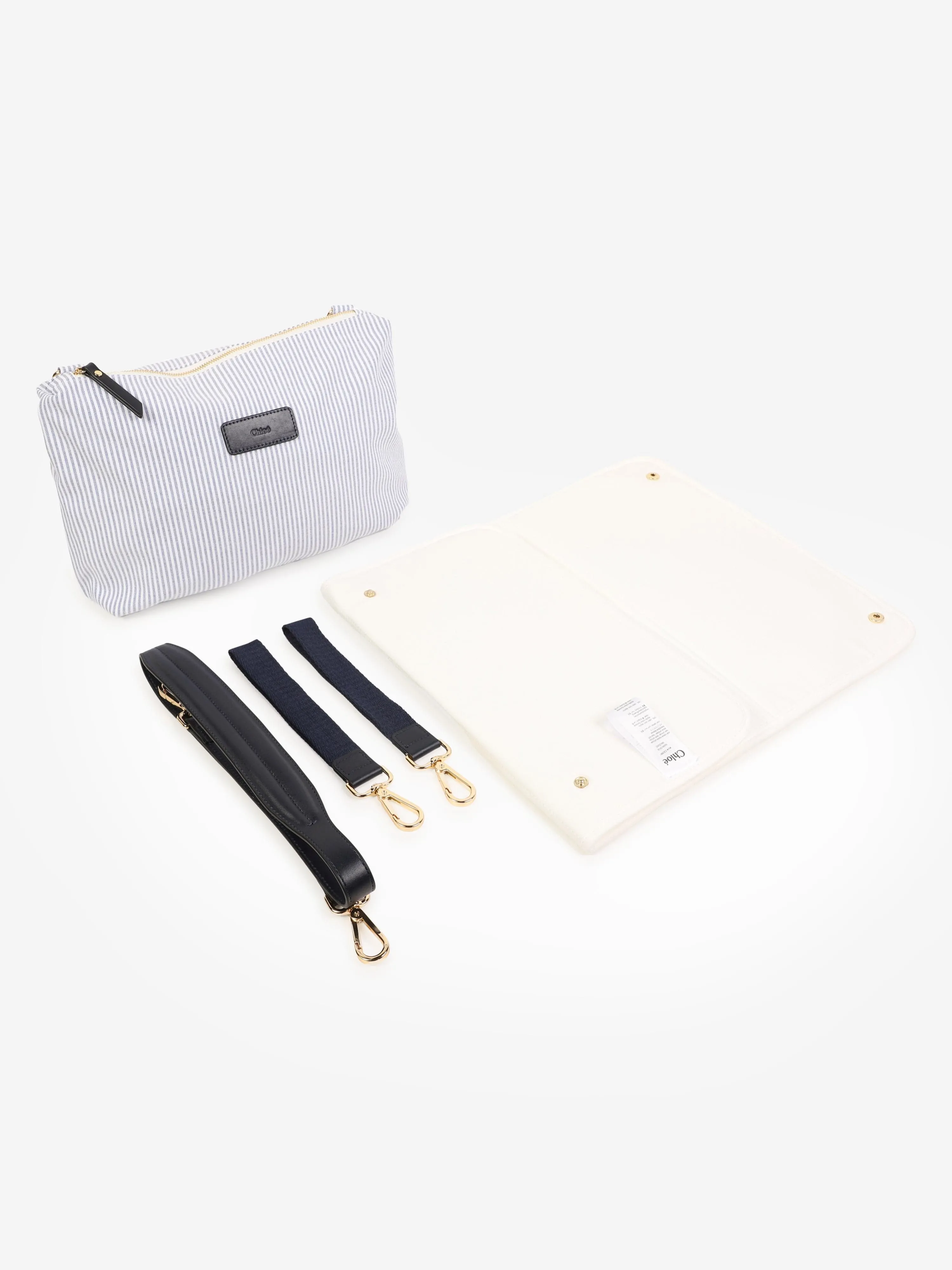 Chlo Baby Striped Changing Bag in Navy (41cm)