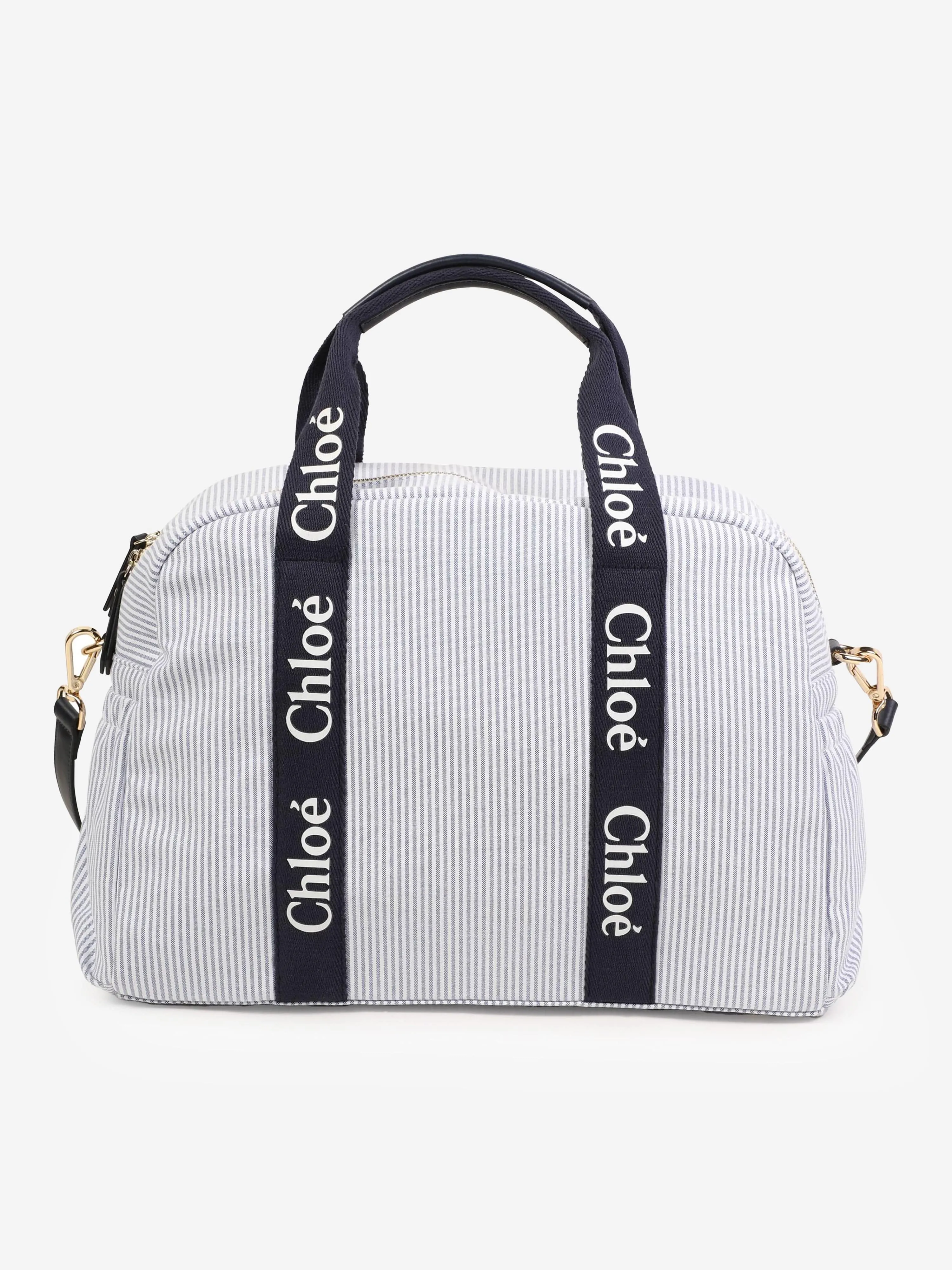 Chlo Baby Striped Changing Bag in Navy (41cm)