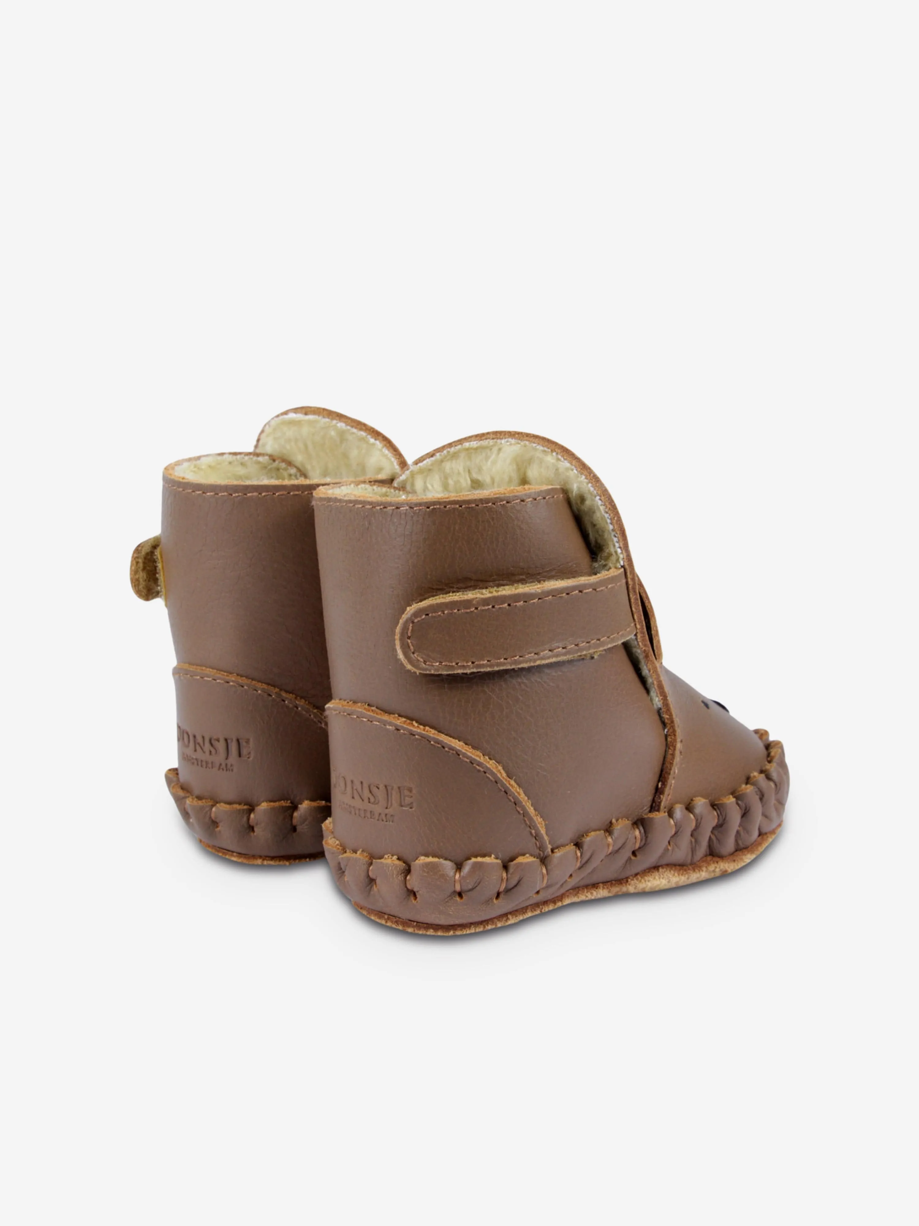 Donsje Baby Kapi Classic Bear Booties in Brown