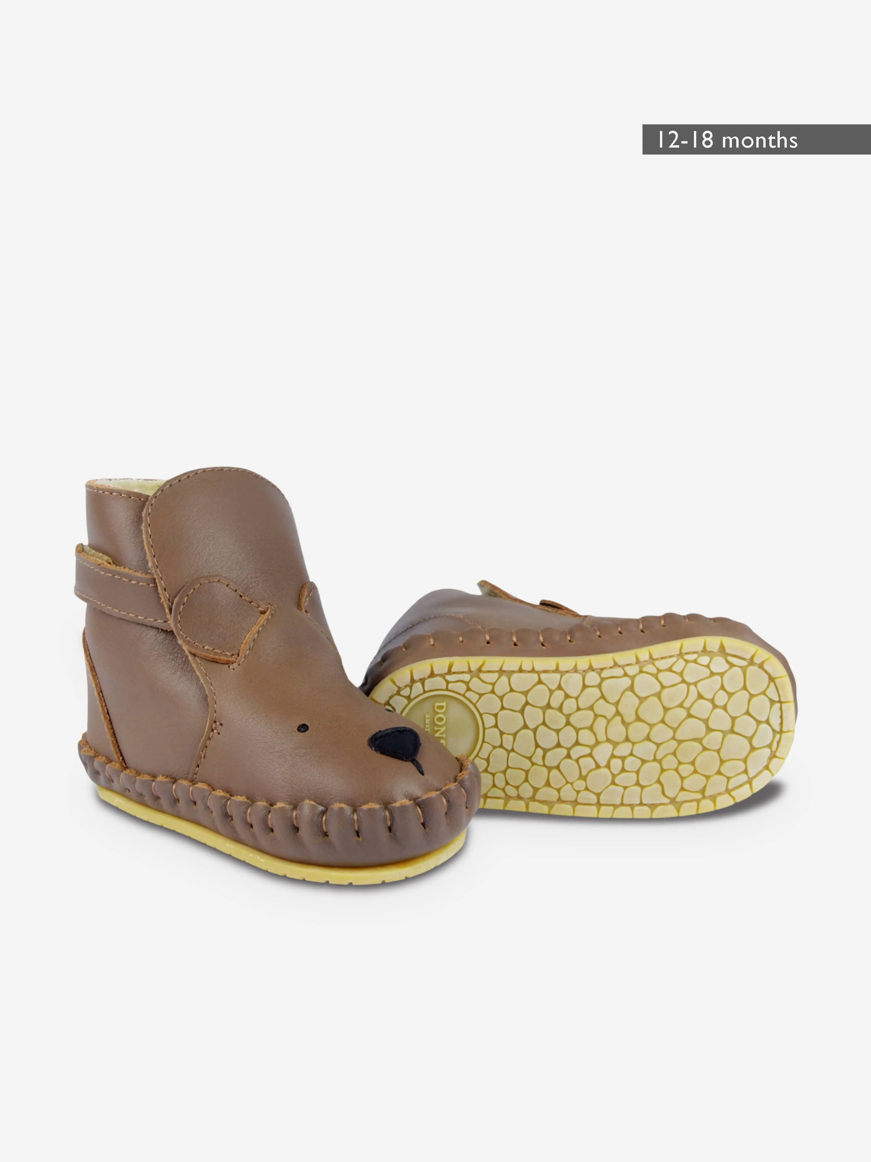 Donsje Baby Kapi Classic Bear Booties in Brown