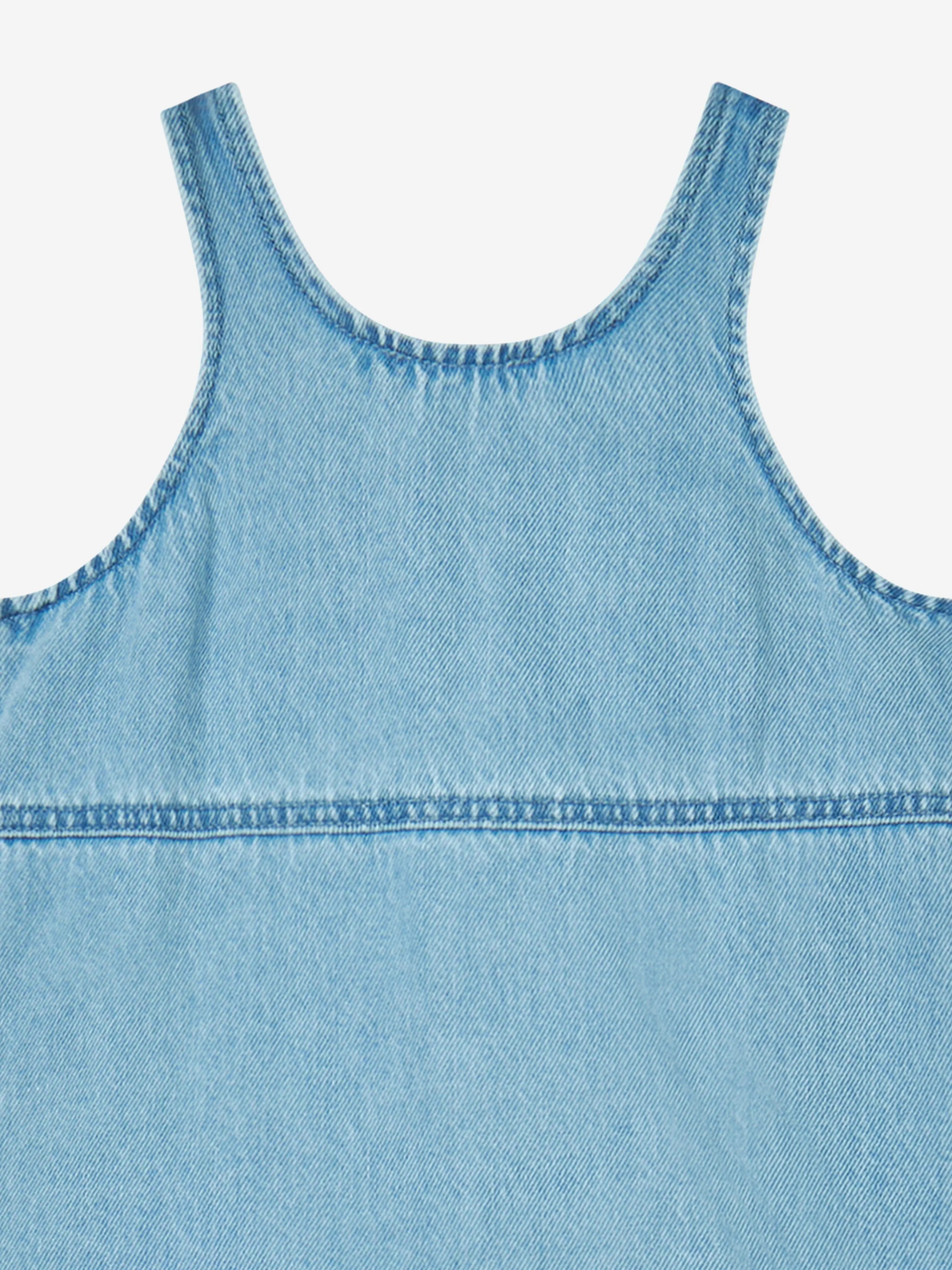Girls Chambray Jewelled Dress in Blue