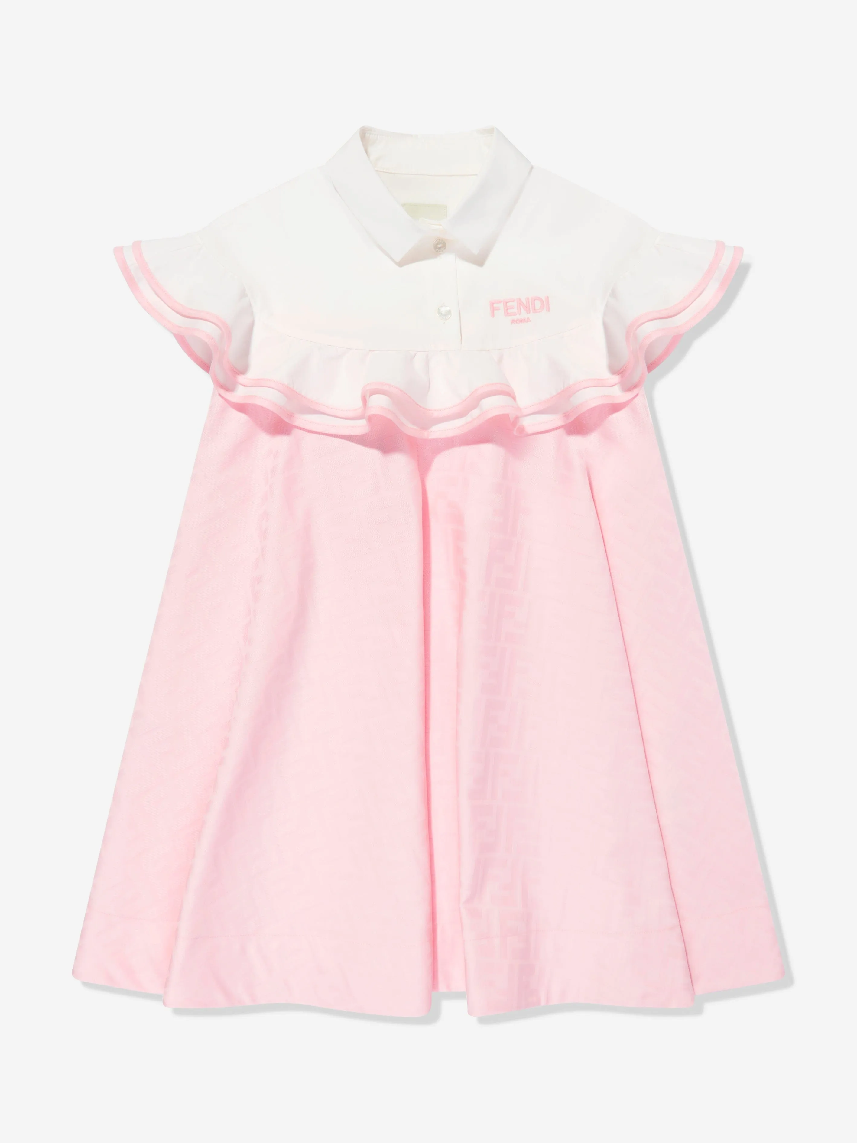 Girls FF Jacquard Dress in Pink