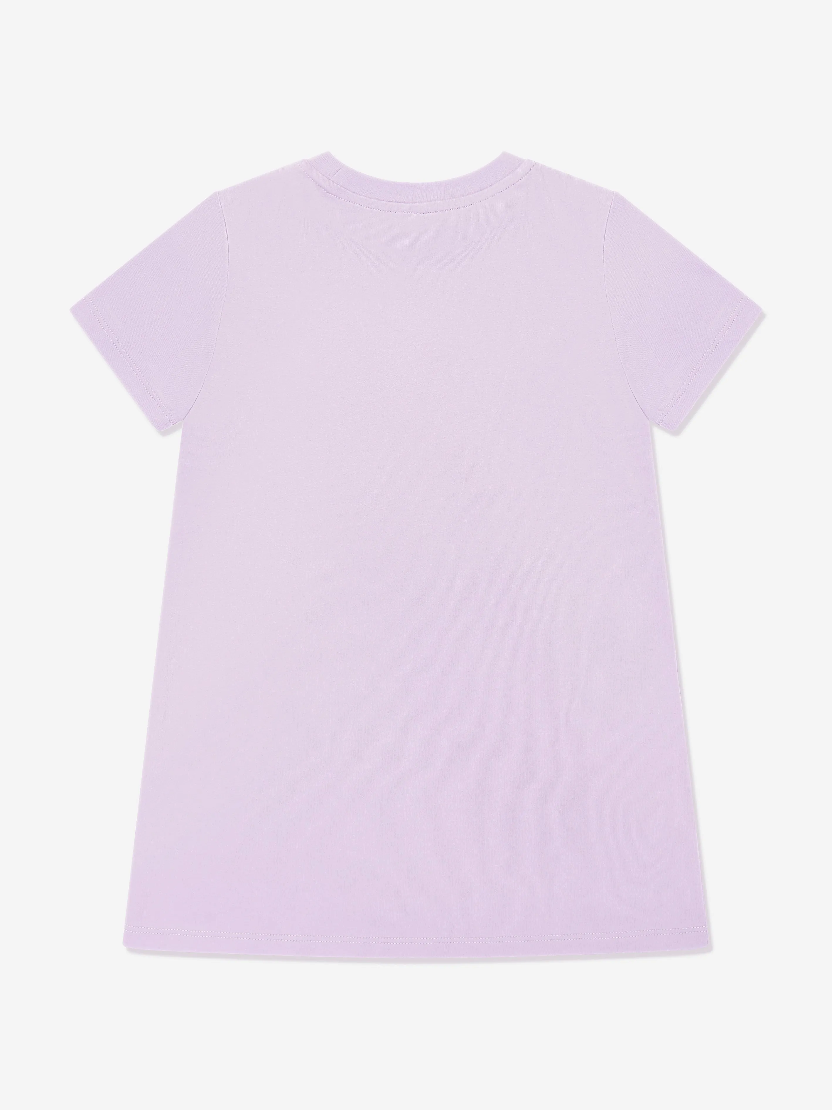 Girls Fringed Star Jersey Dress in Purple