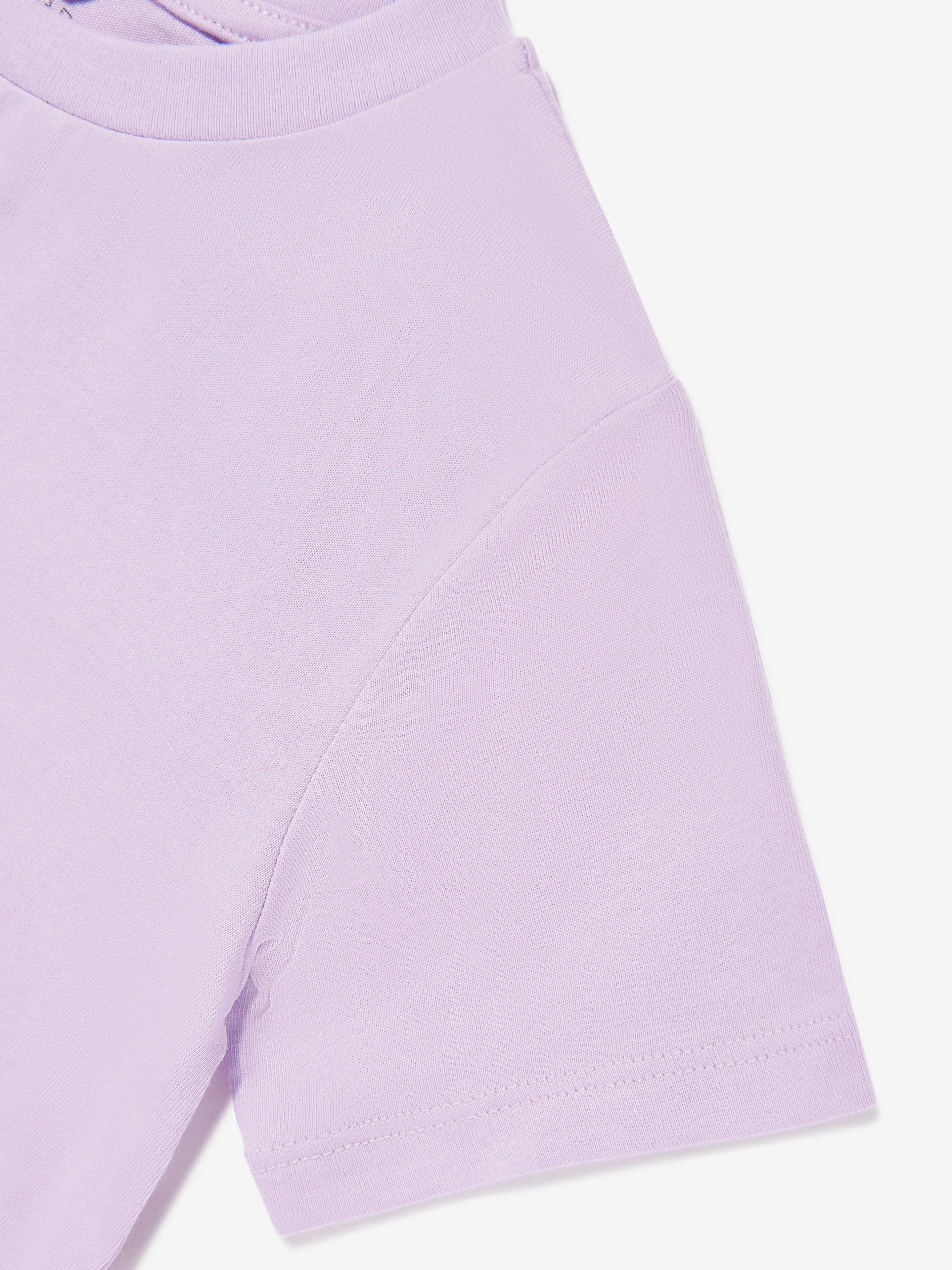 Girls Fringed Star Jersey Dress in Purple