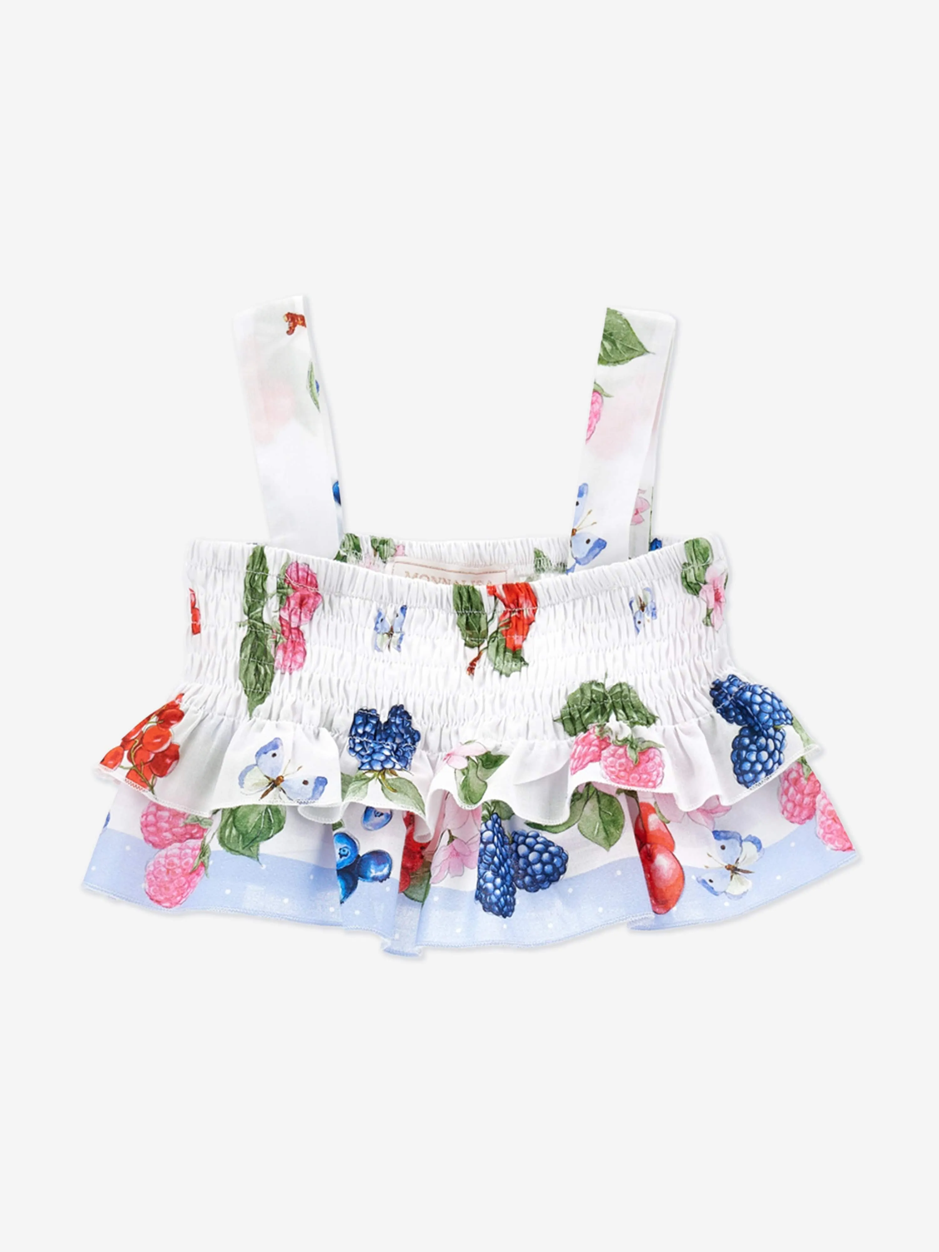 Girls Fruity Flower Skirt Set in White