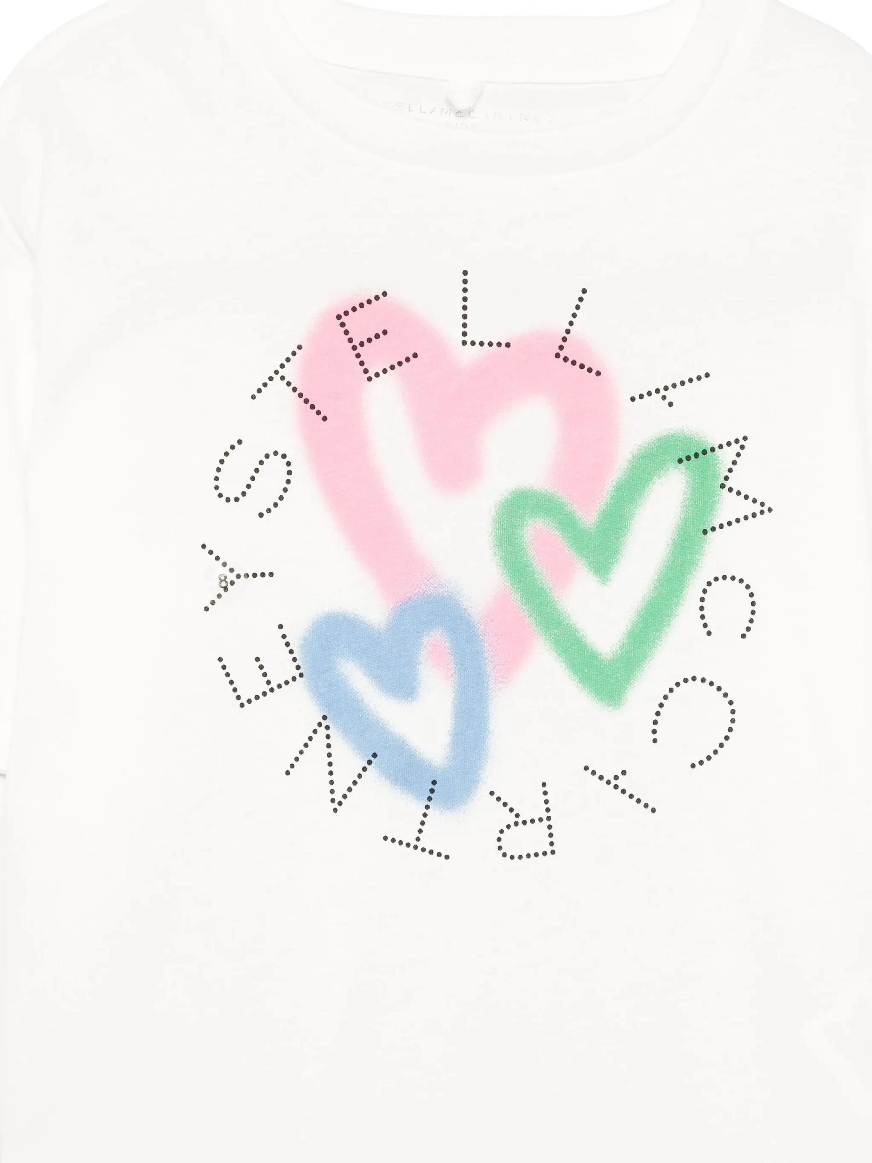 Girls Heart Logo Cropped T-Shirt in Ivory