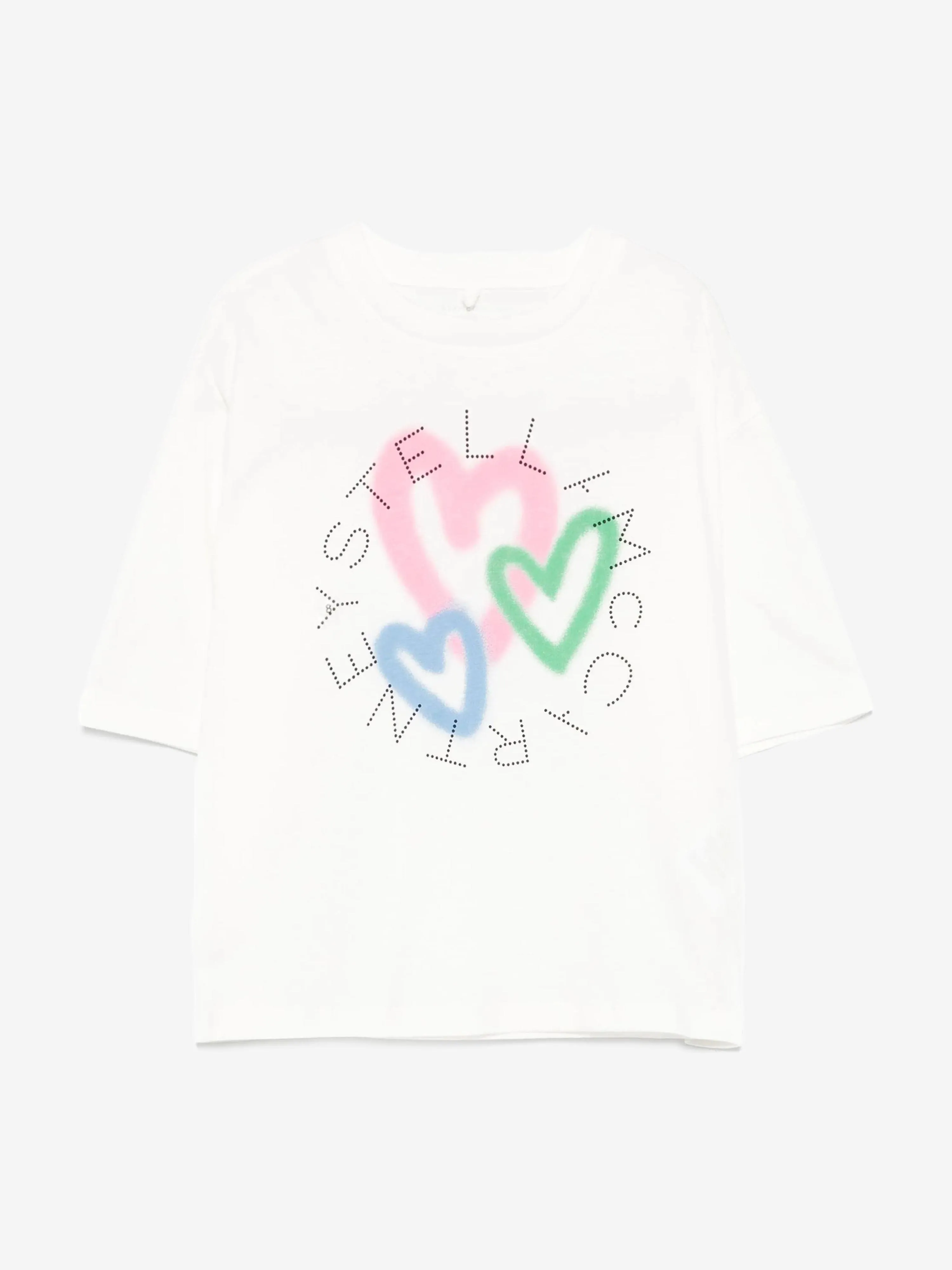 Girls Heart Logo Cropped T-Shirt in Ivory