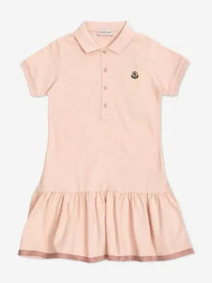Girls Logo Polo Dress in Pink
