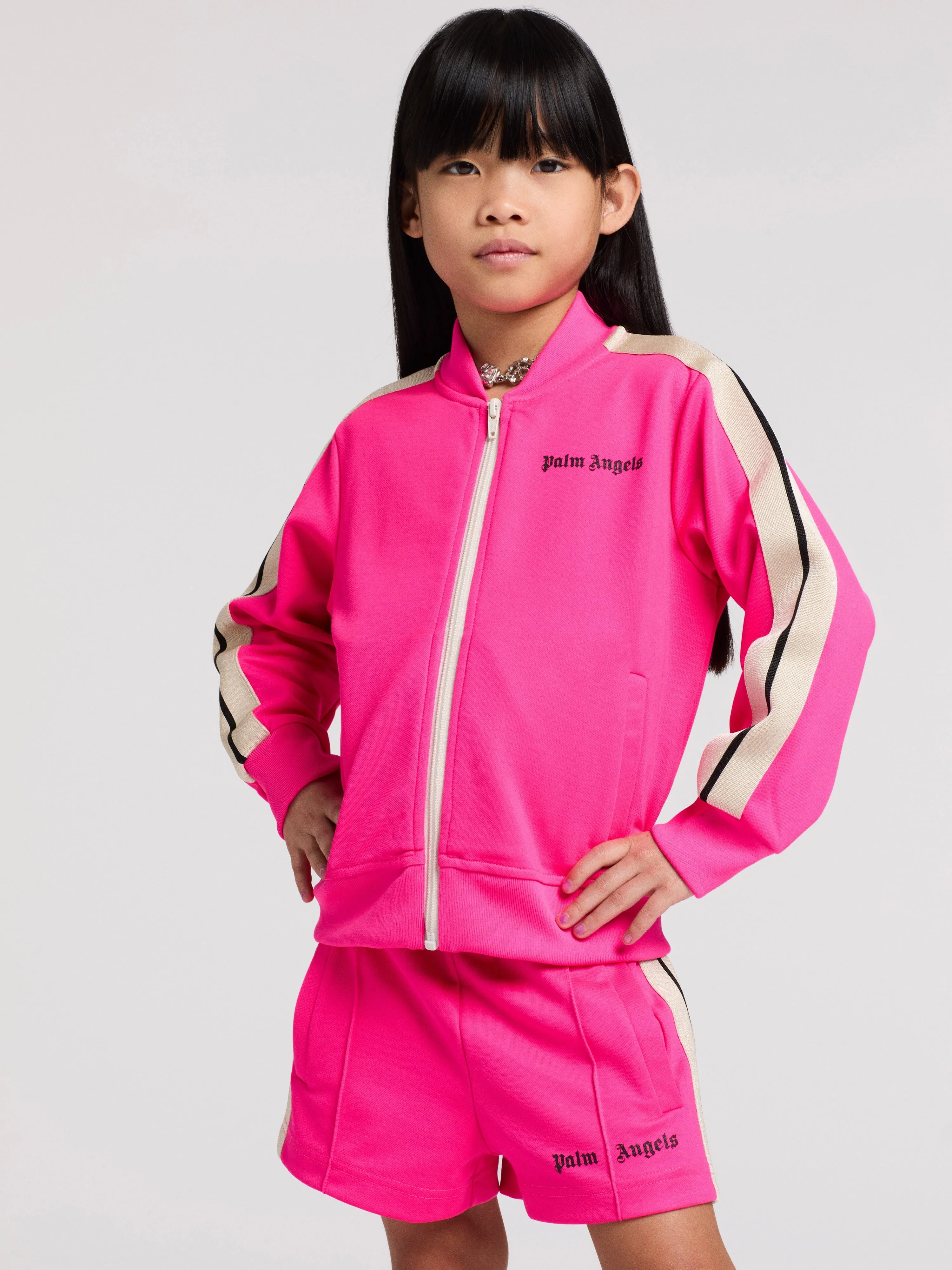 Girls Logo Track Jacket in Pink