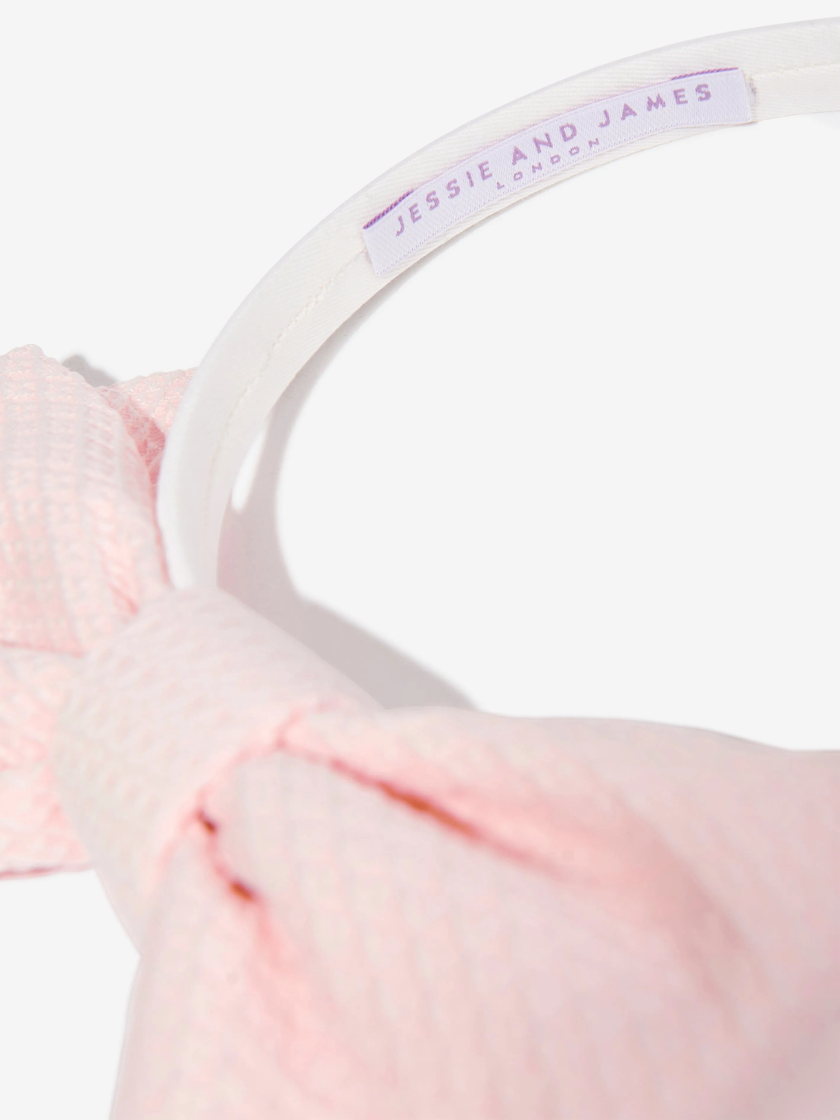 Girls Origami Dotty Jacquard Bow Headband in Pink