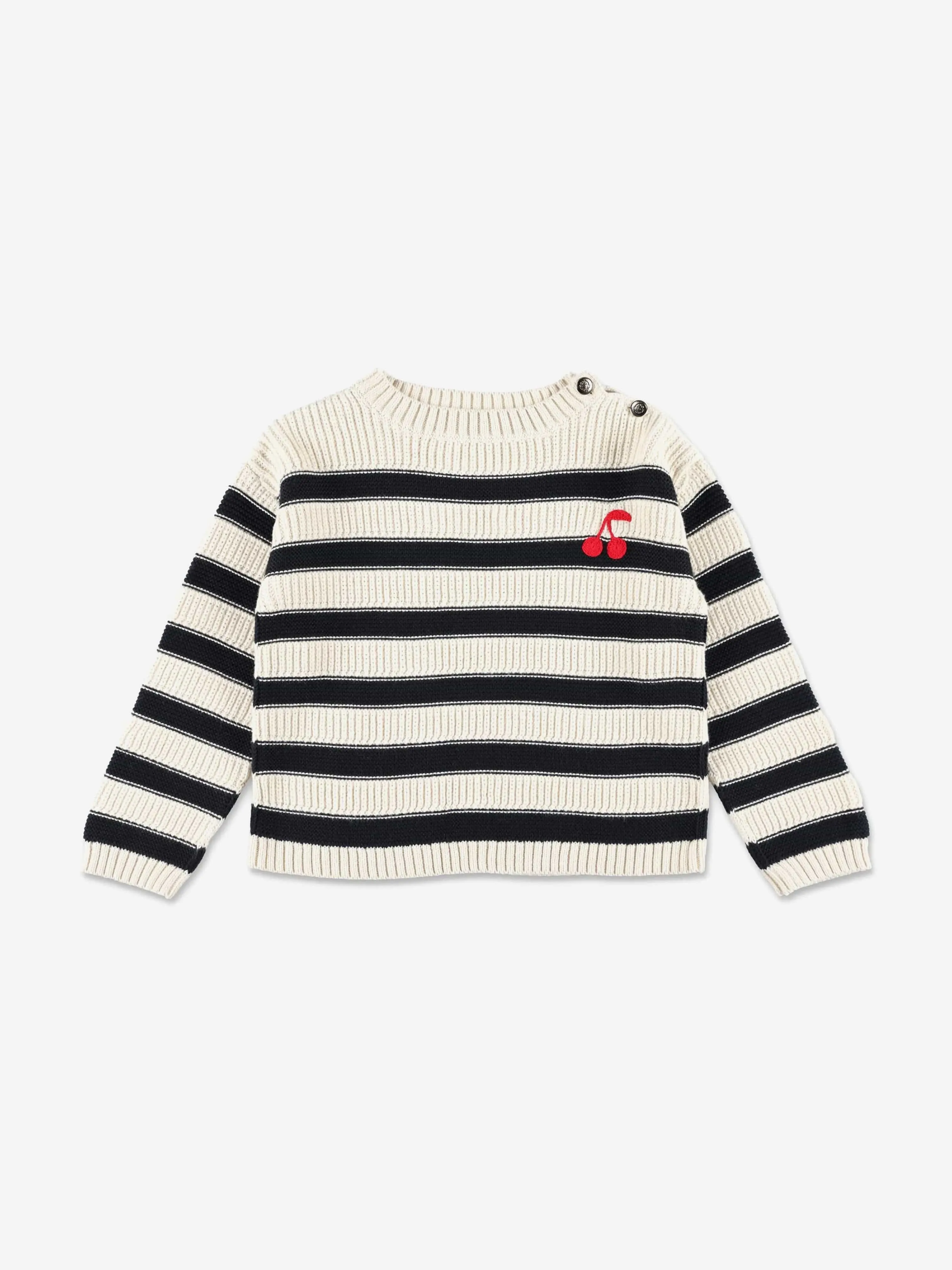 Girls Striped Ereni Jumper in Navy