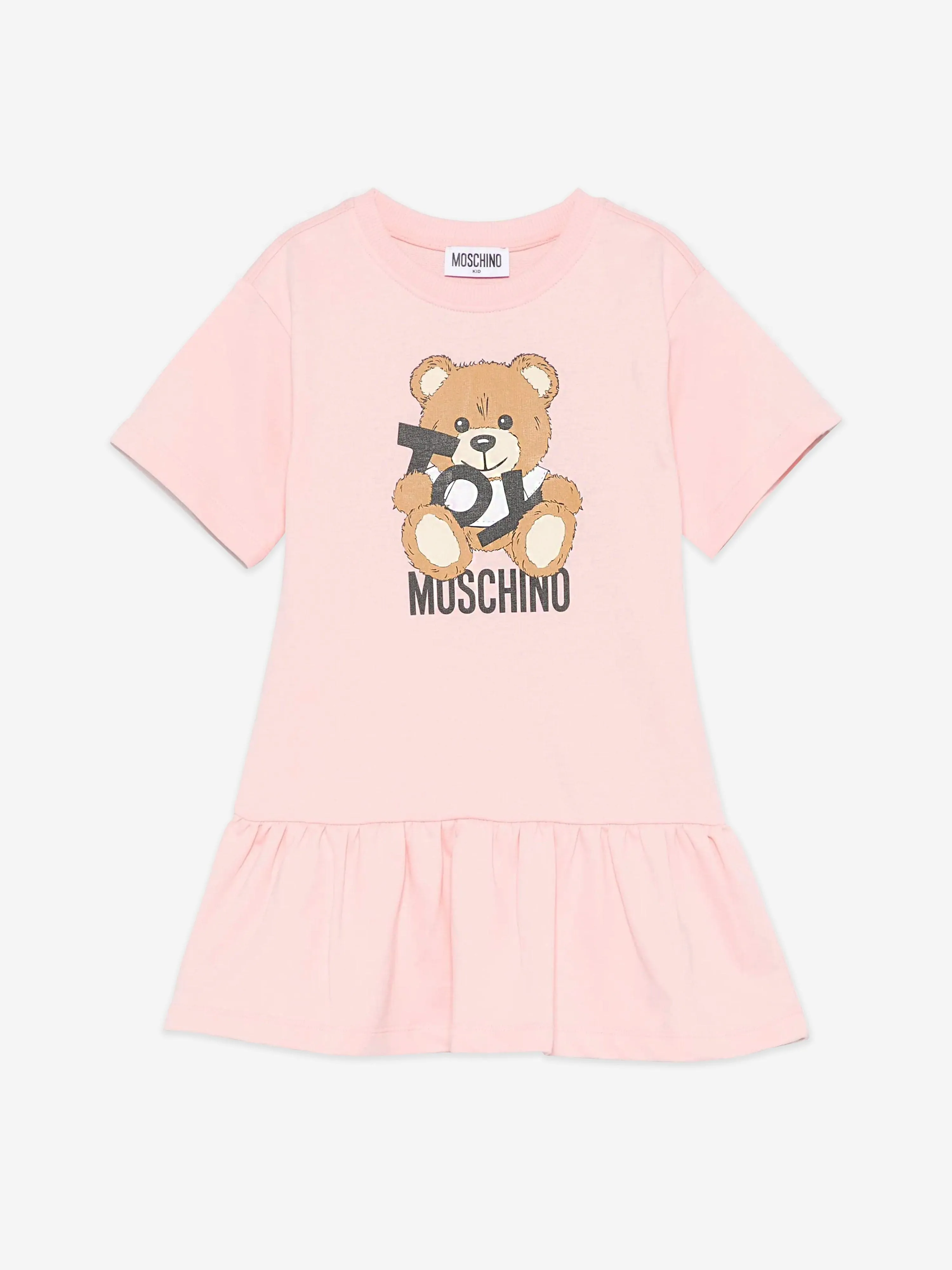Girls Teddy Bear Logo Dress in Pink