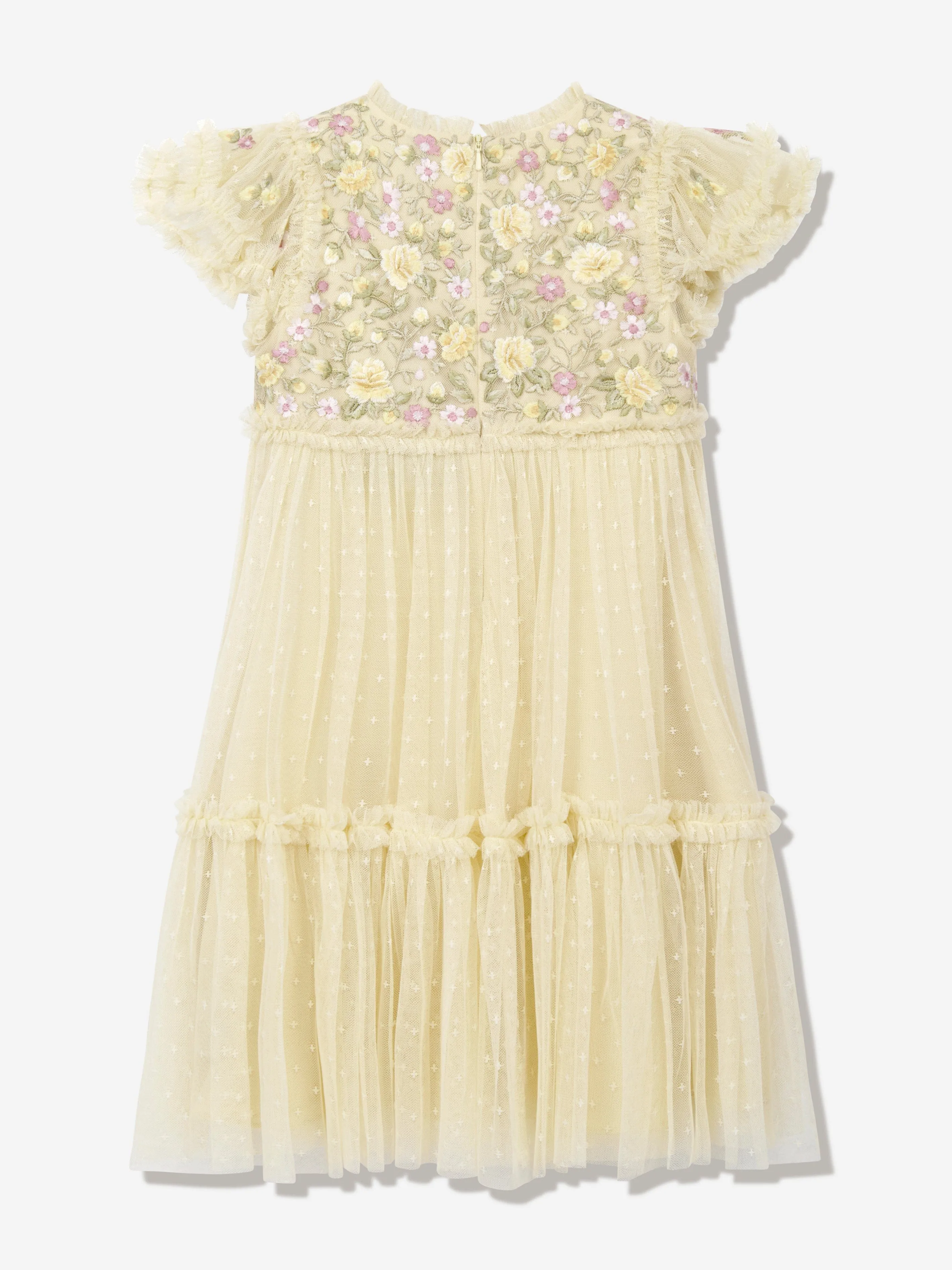 Girls Tulle Florine Bodice Dress in Yellow