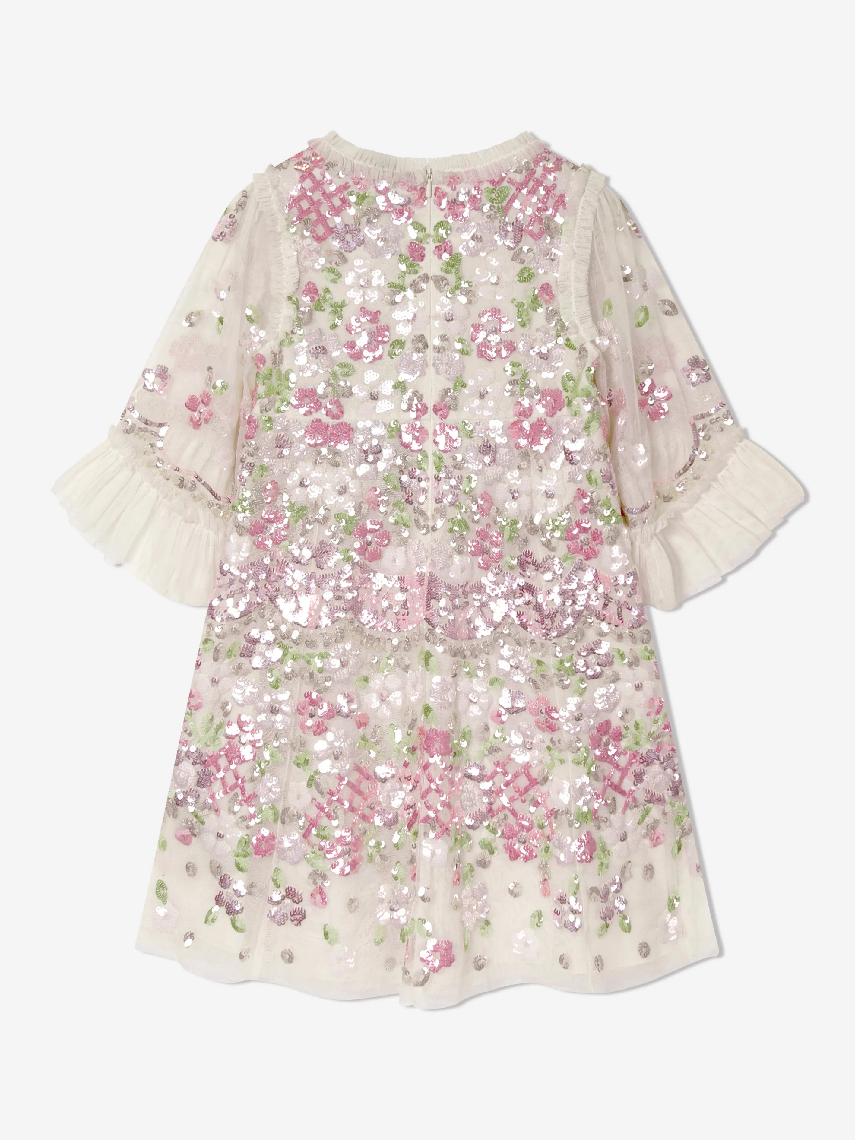 Girls Tulle Garden Delight Dress in Pink