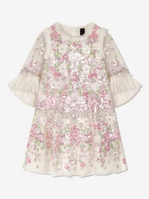 Girls Tulle Garden Delight Dress in Pink