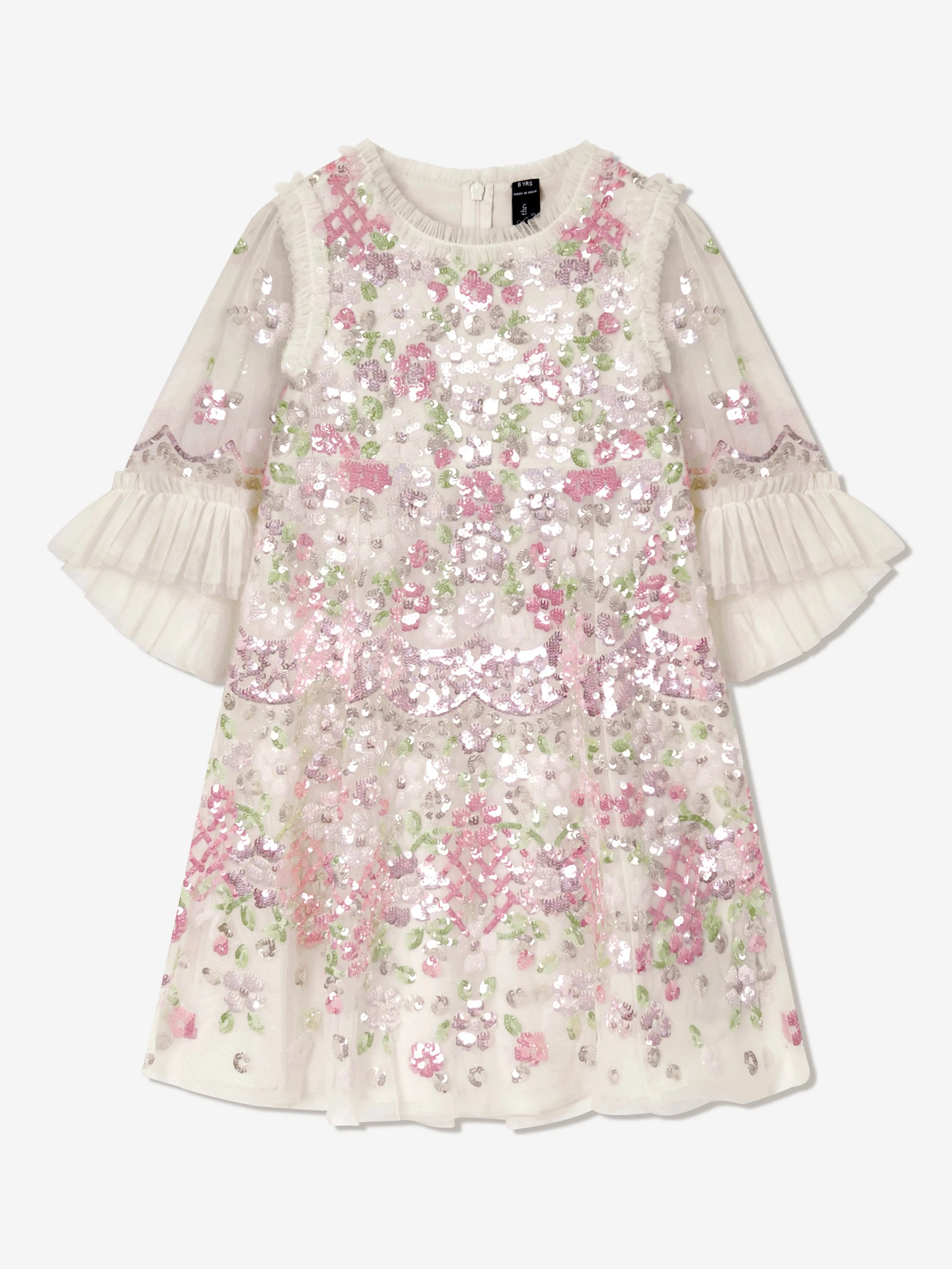 Girls Tulle Garden Delight Dress in Pink
