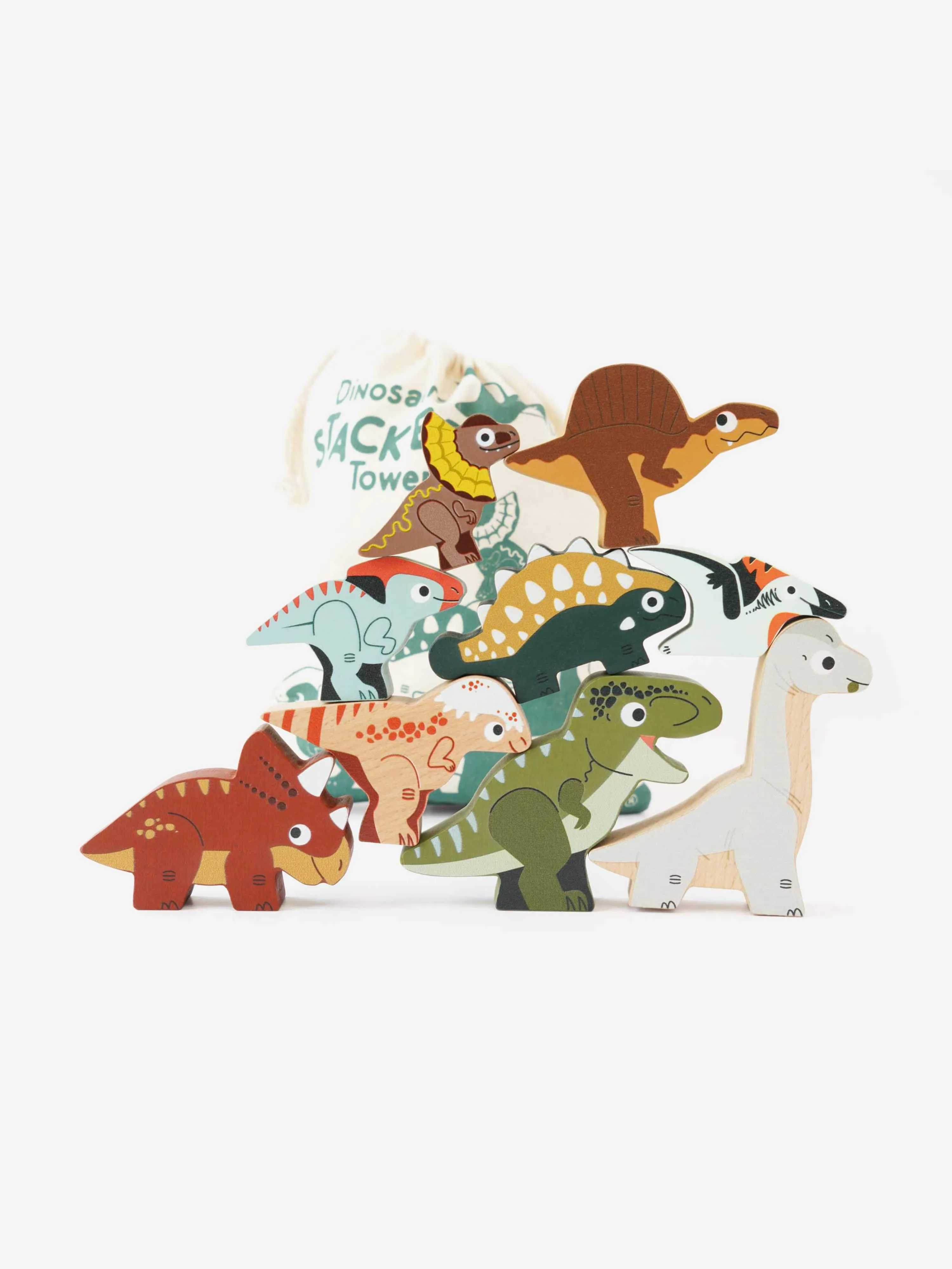 Jurassic Stacking Dinosaurs & Bag-10 Piece (W:9.6 x D:3 x H:7cm)