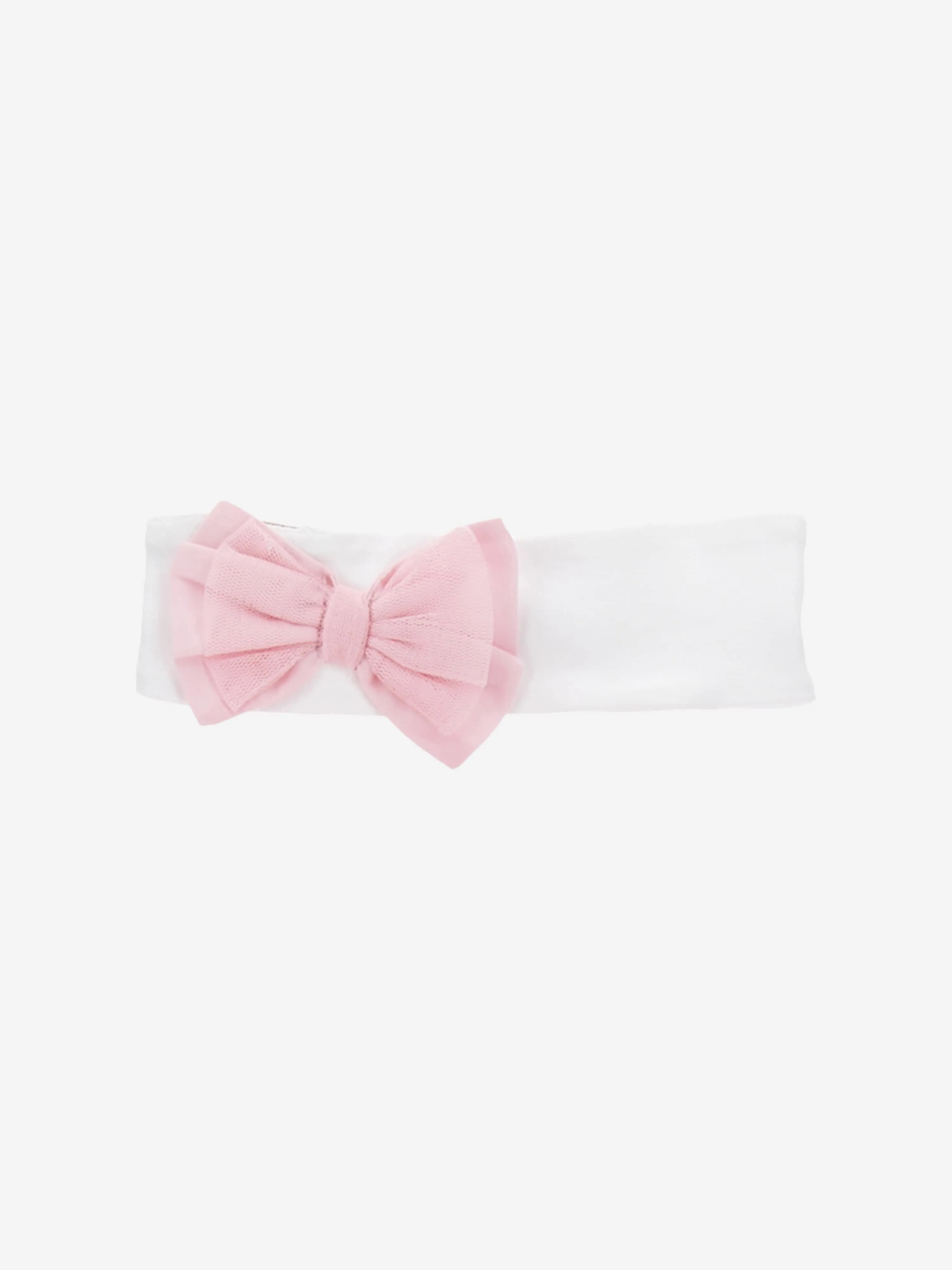 Monnalisa Baby Girls Rose Ruffle Skirt Set With Headband in Pink