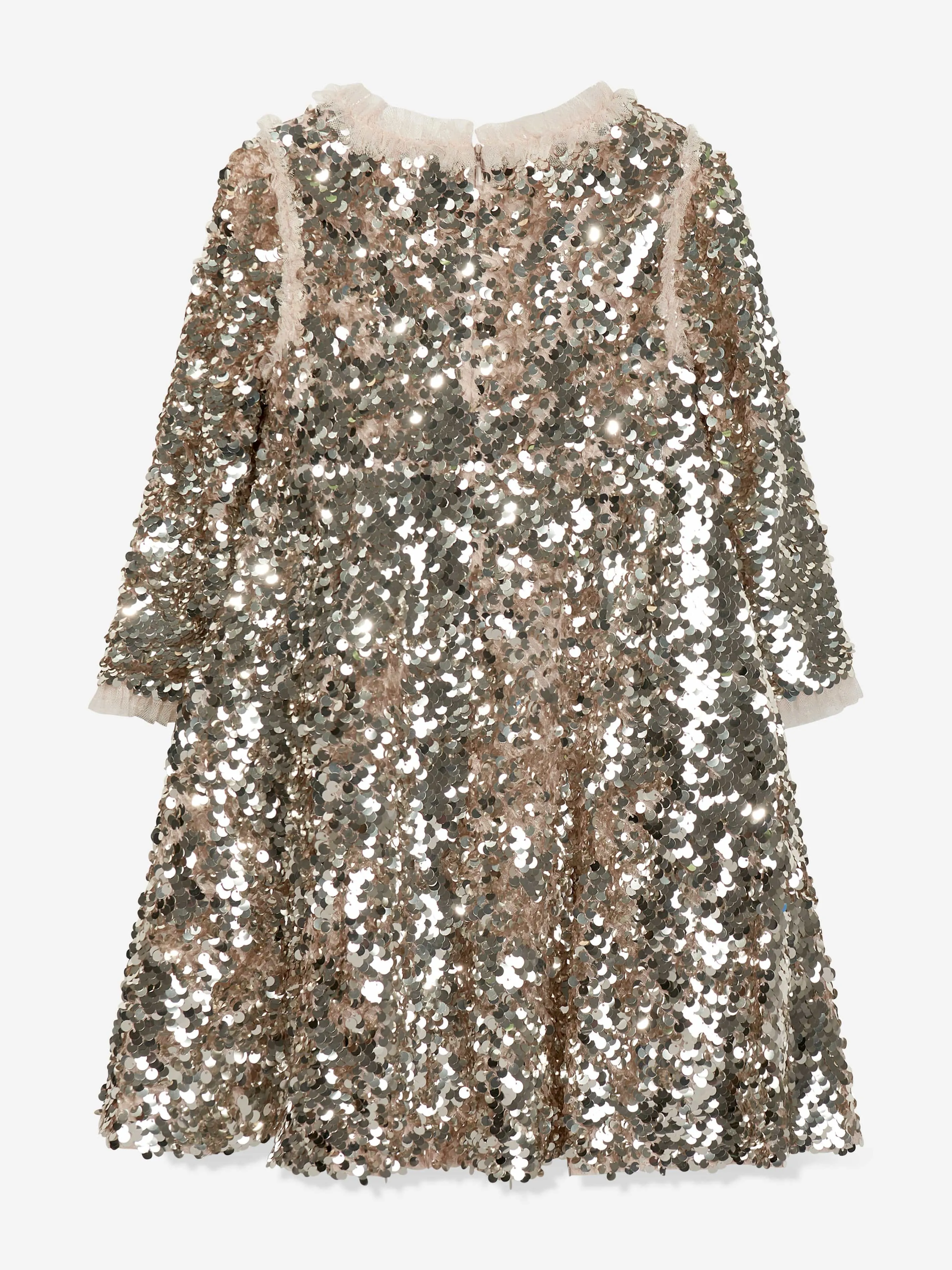 Needle & Thread Girls Hallie Sequin Dress in Gold