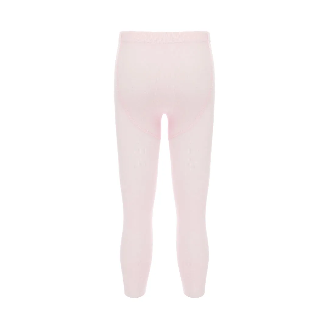 Pink Plain Solid Tights