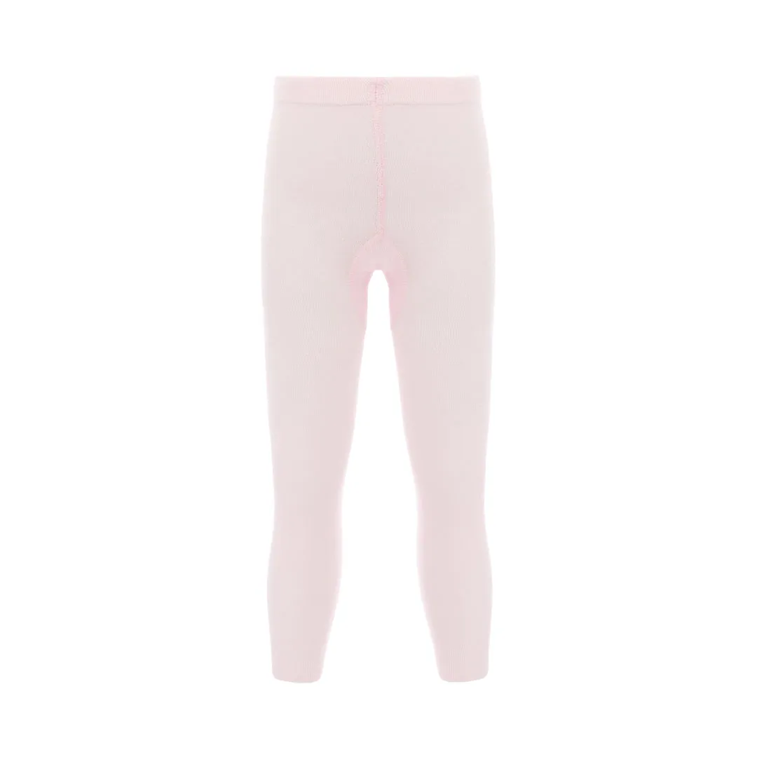 Pink Plain Solid Tights