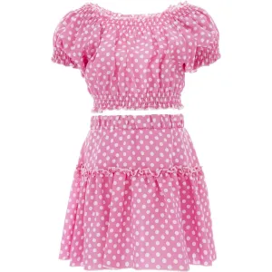 Pink St. Tropez Polka Dot Ruffle Outfit