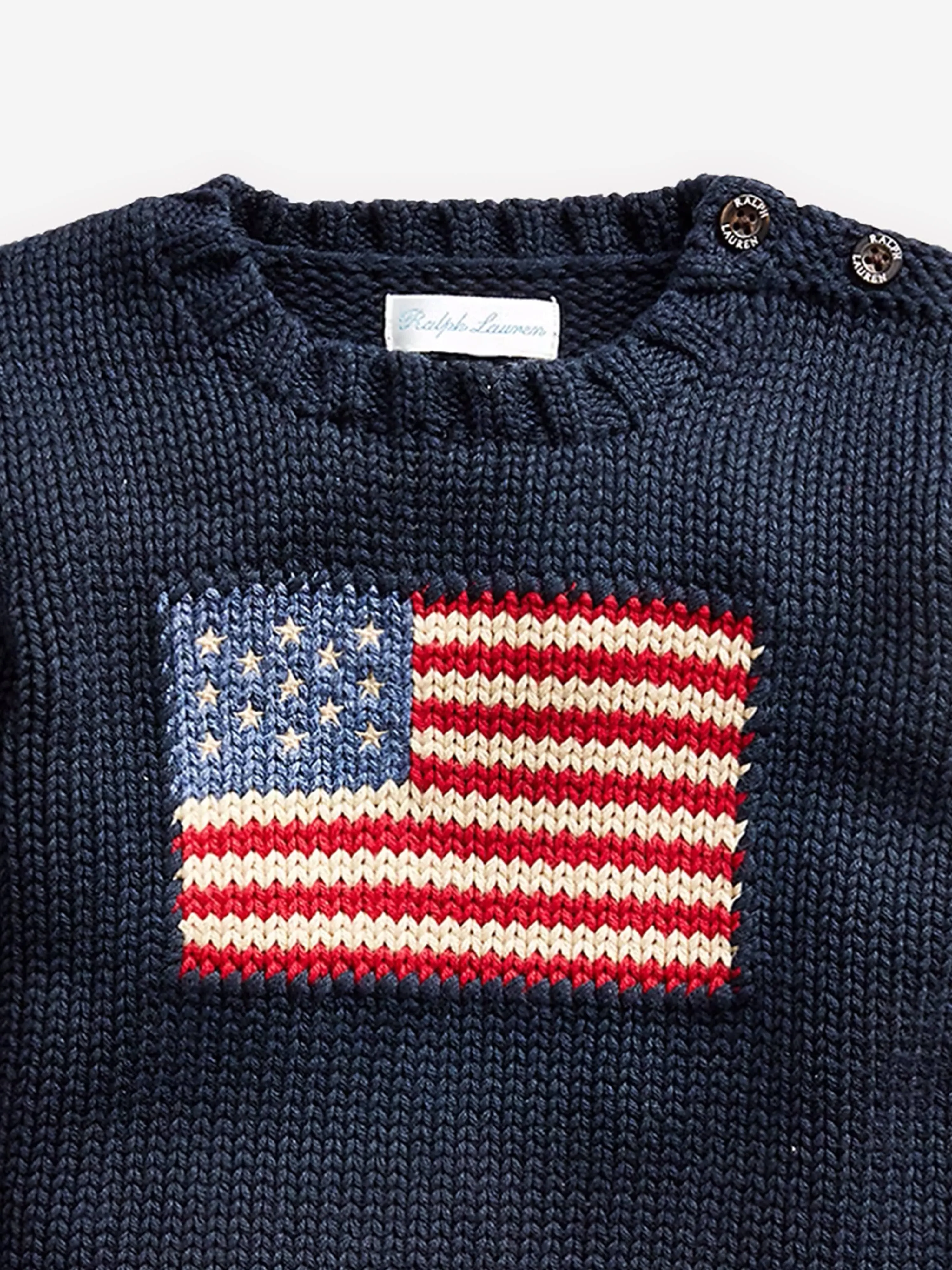 Ralph Lauren Baby Boys Cotton Flag Jumper in Navy