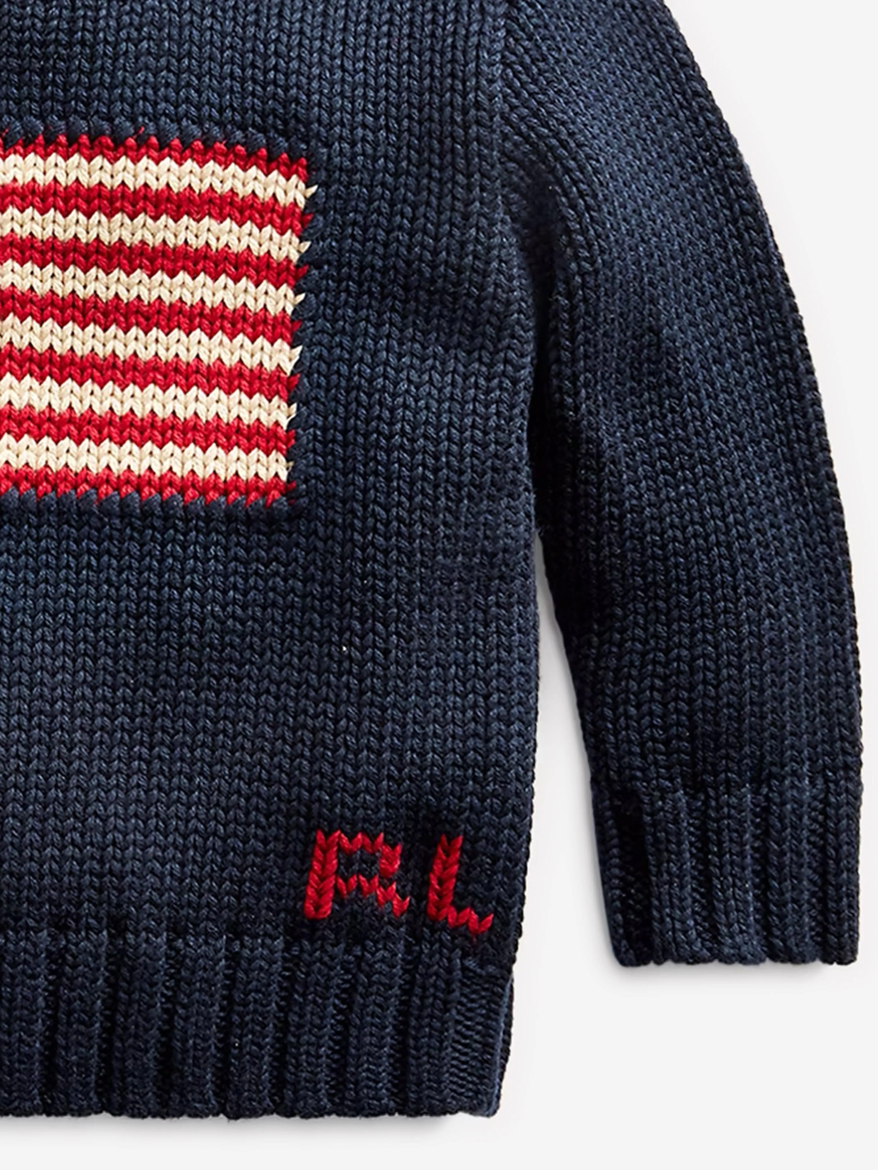 Ralph Lauren Baby Boys Cotton Flag Jumper in Navy