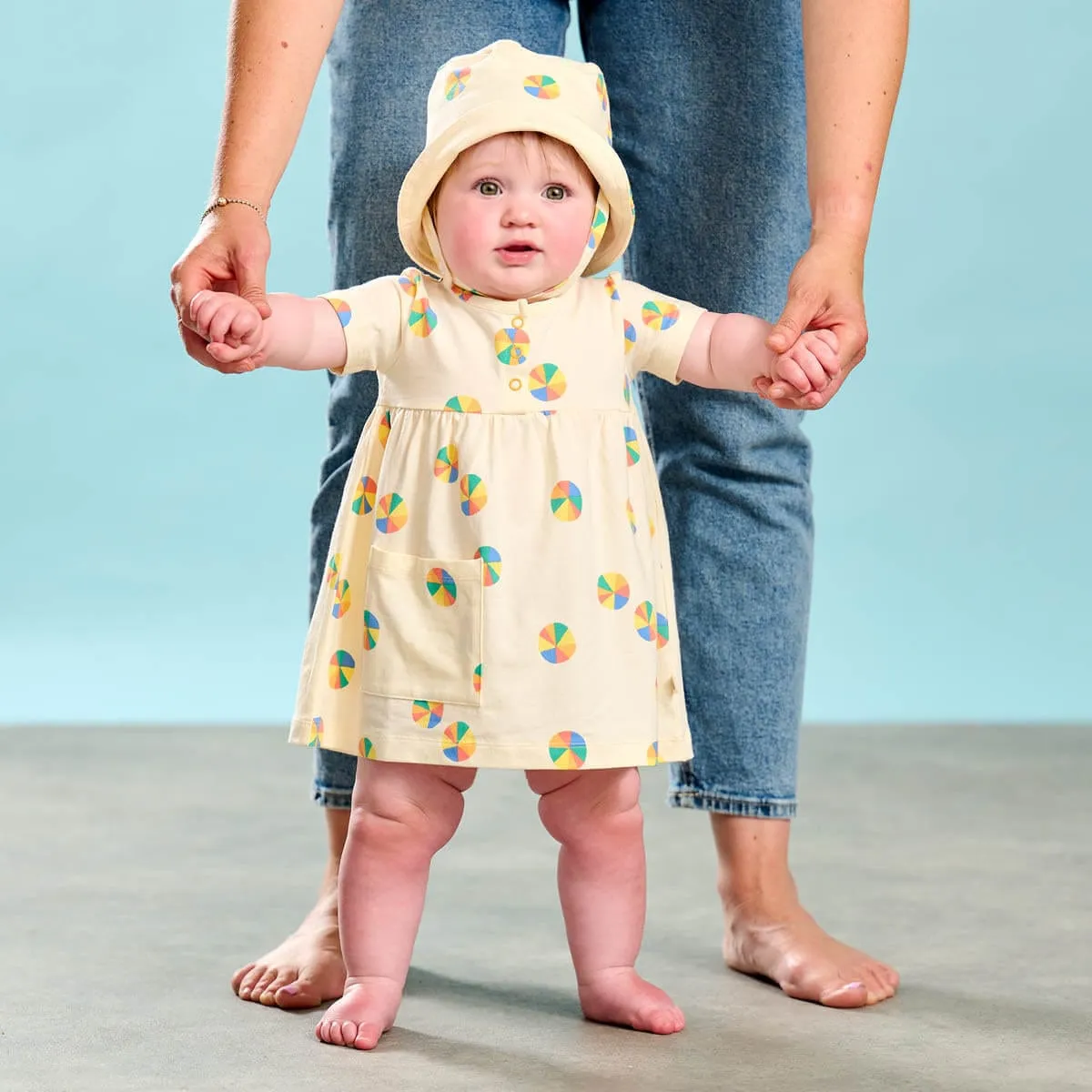 The Bonnie Mob Girls Chill Parasol Sun Hat in Ivory