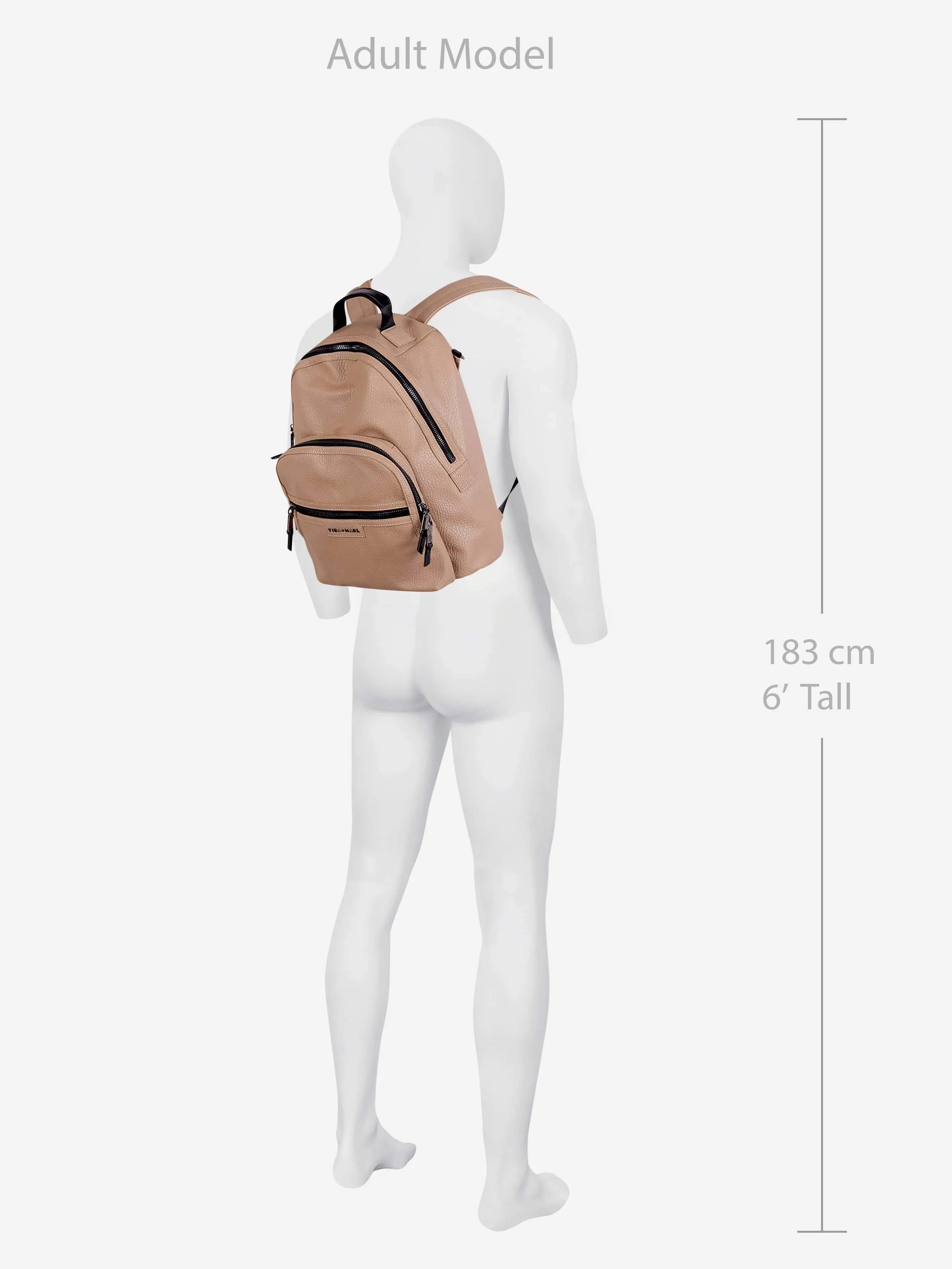 Tiba   Marl Baby Elwood Changing Backpack in Beige (42cm)