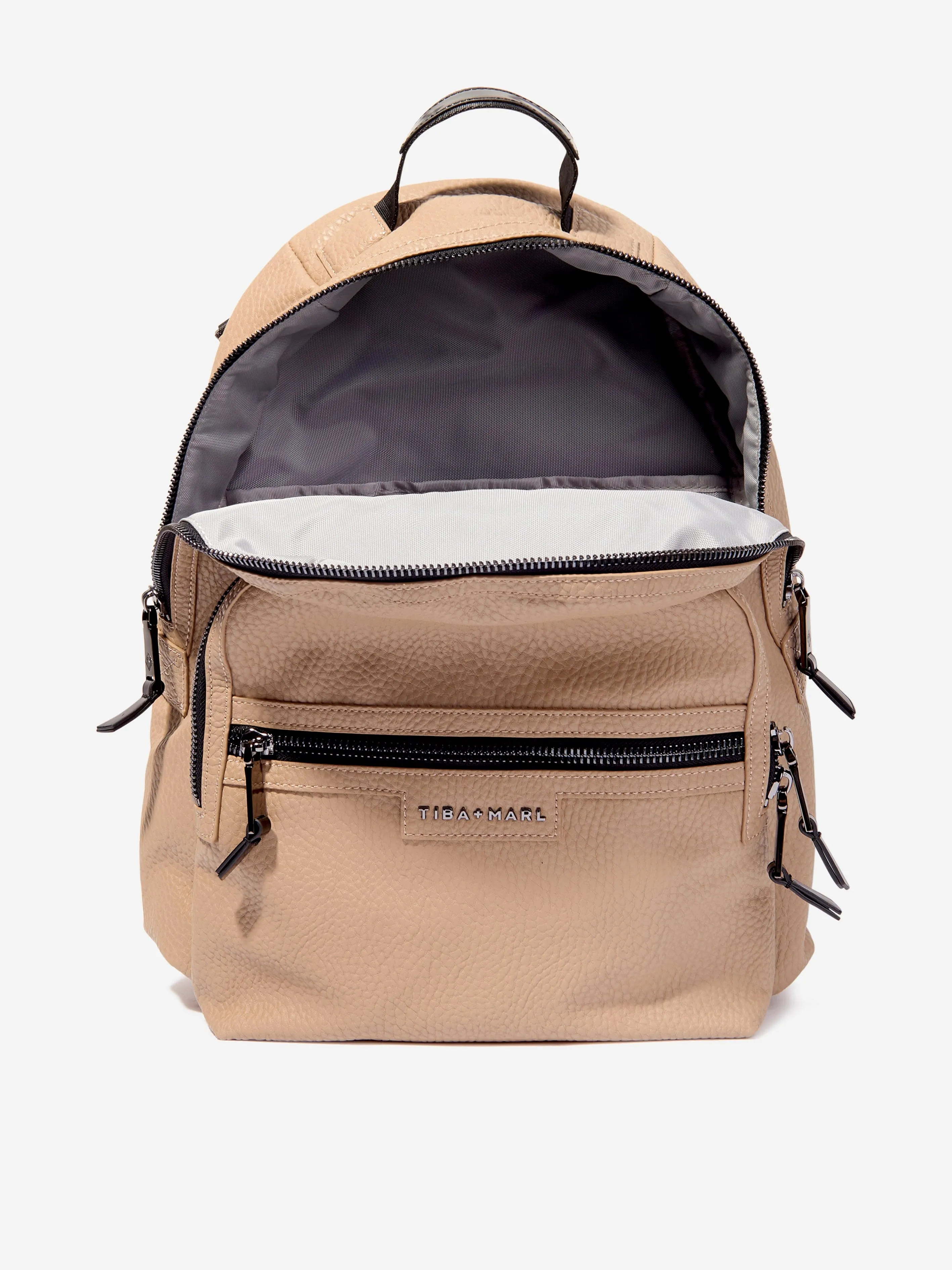 Tiba   Marl Baby Elwood Changing Backpack in Beige (42cm)