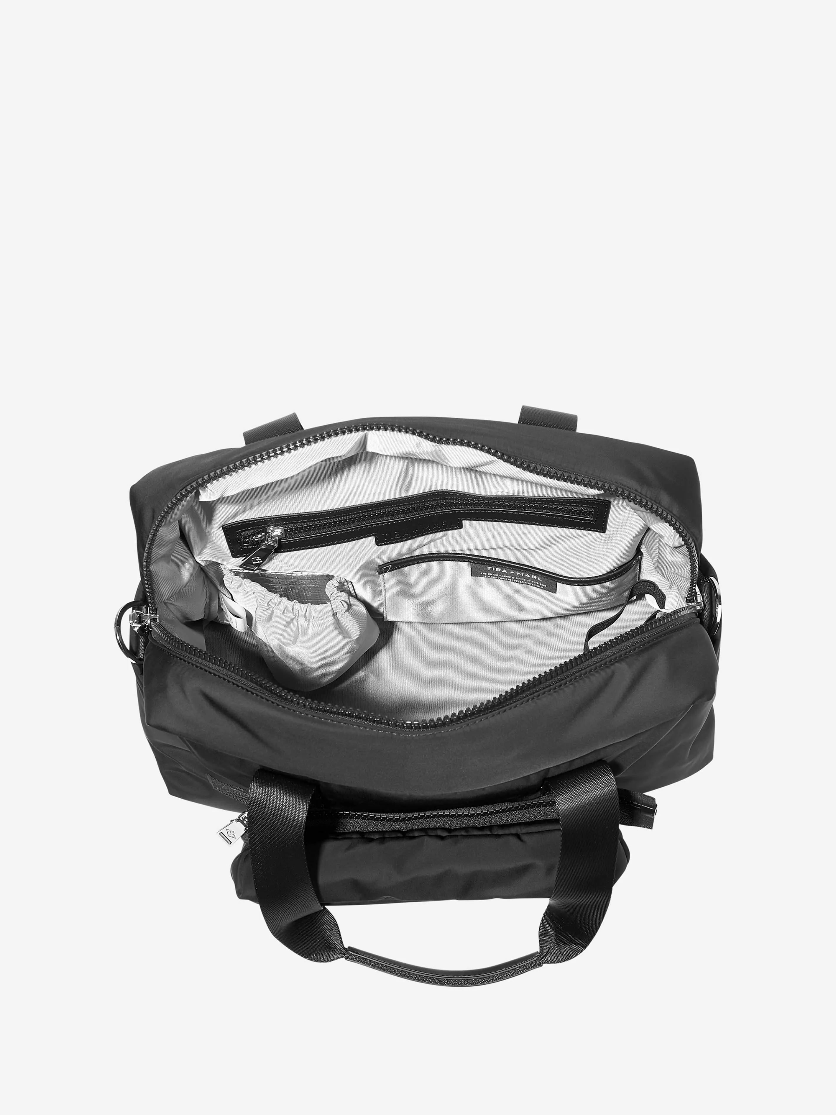 Tiba   Marl Baby Phoenix Changing Holdall Bag in Black (43cm)