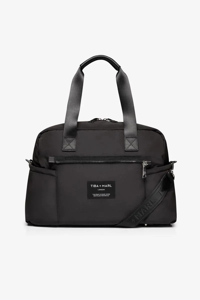 Tiba   Marl Baby Phoenix Changing Holdall Bag in Black (43cm)