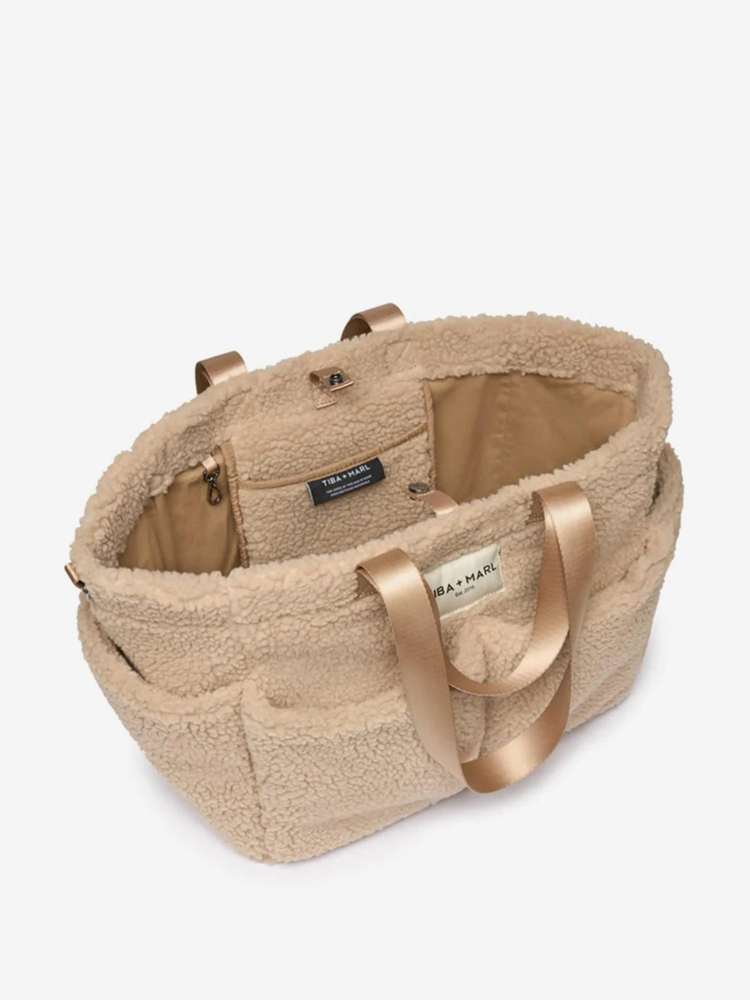 Tiba   Marl Baby The Tote Borg Fleece in Beige (30cm)