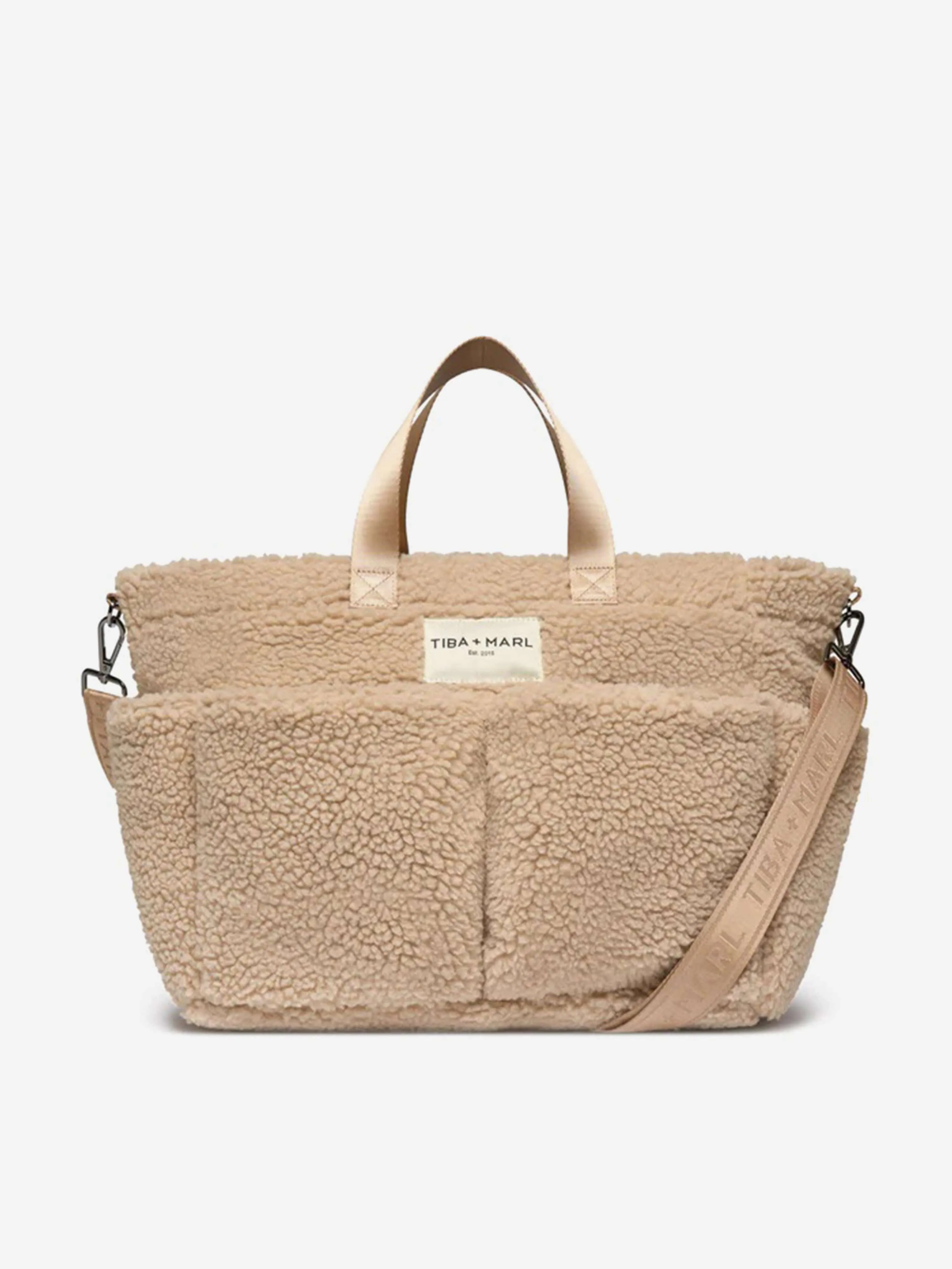 Tiba   Marl Baby The Tote Borg Fleece in Beige (30cm)