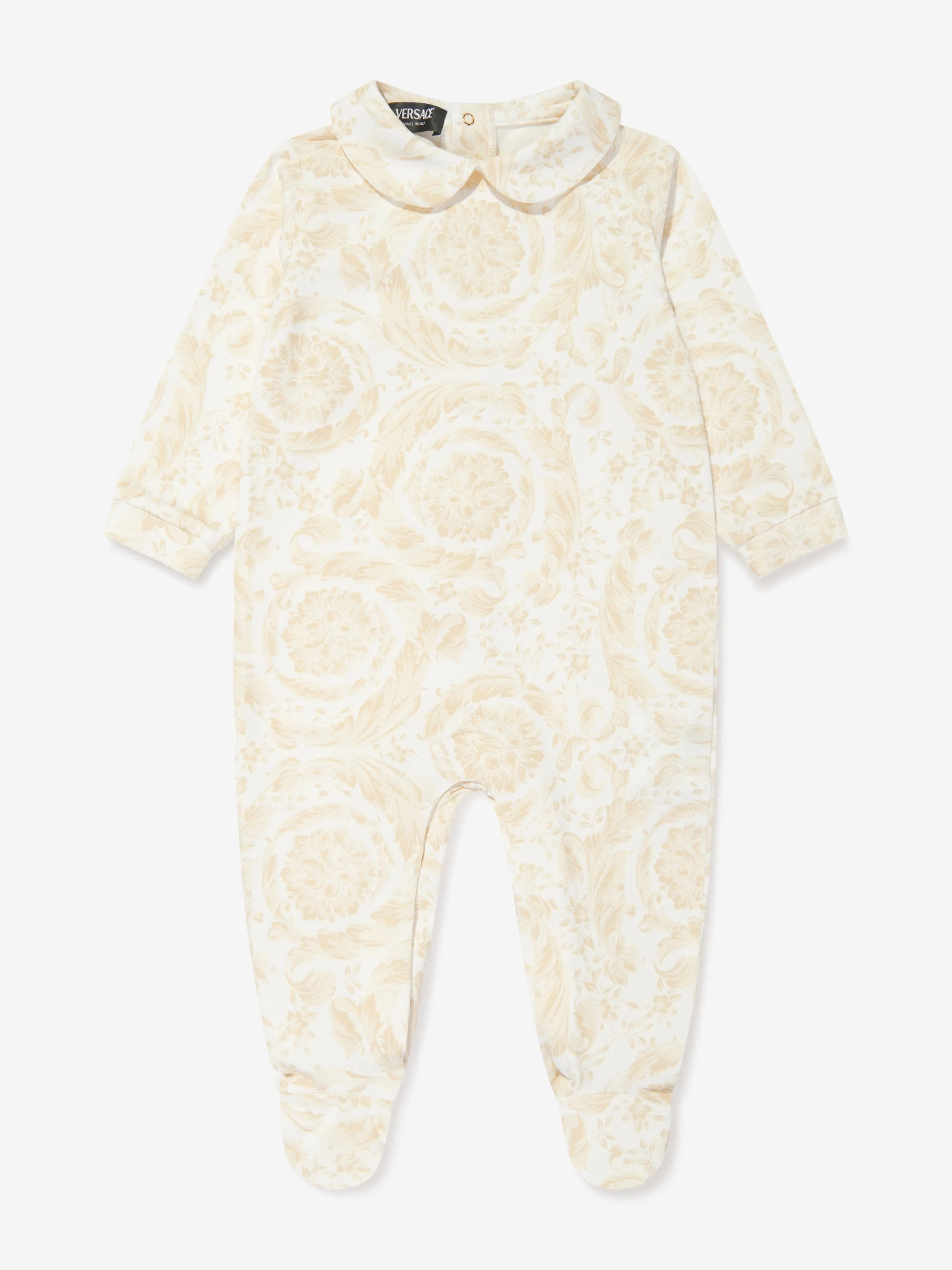 Versace Baby Barocco Babygrow Gift Set in Beige