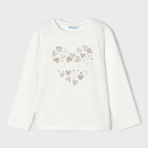 White Heart Applique T-Shirt