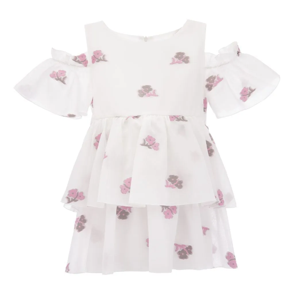 White Rose Overlay Dress