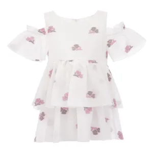 White Rose Overlay Dress
