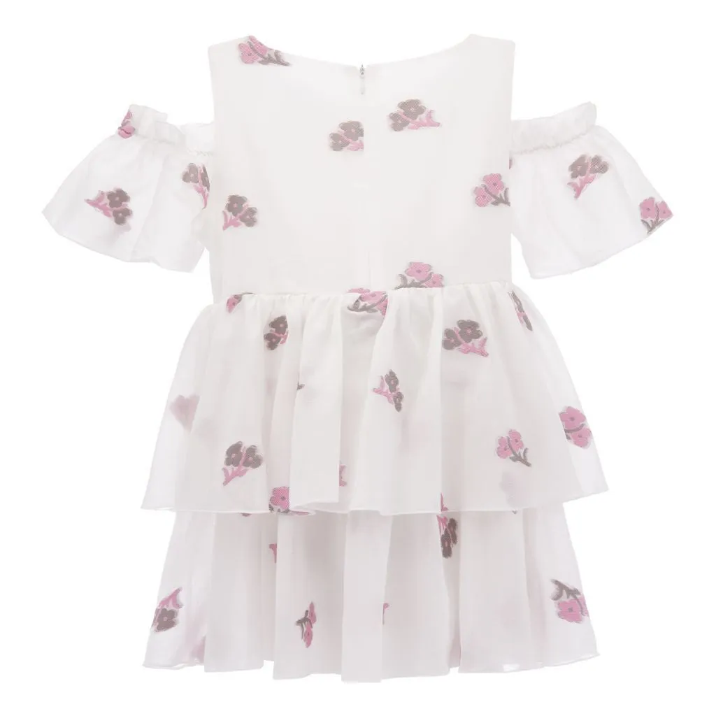 White Rose Overlay Dress