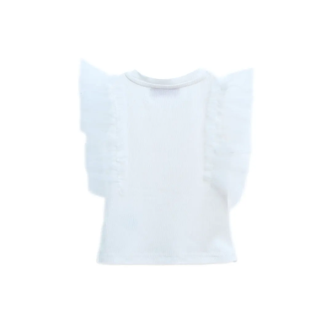 White Tulle Frill T-Shirt